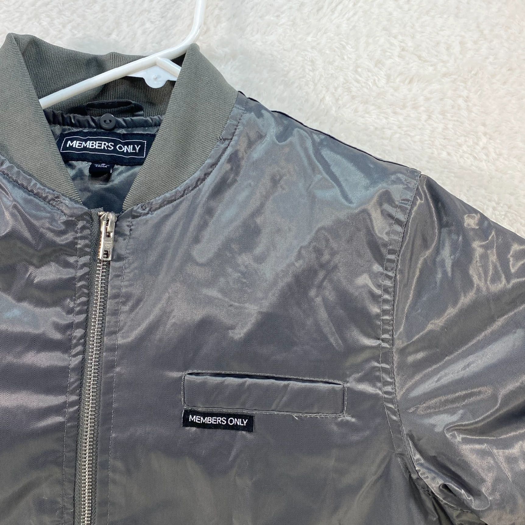 Members Only VINTAGE Members Only Jacket Mens Small S Gray Full Zip Bomber Racer Coat Lined Size US S / EU 44-46 / 1 - 4 Thumbnail