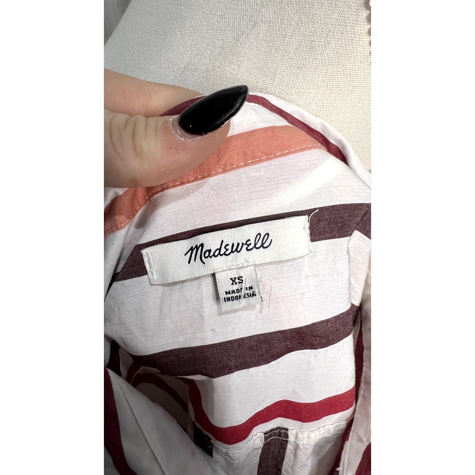 Madewell Madewell Women's XS Striped Button-Up Shirt Long Sleeve Size XS / US 0-2 / IT 36-38 - 10 Thumbnail