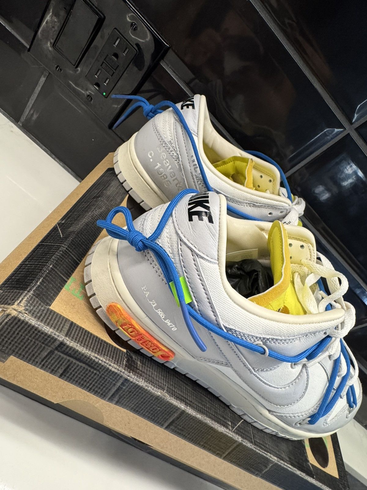 Nike × Off-White Nike x Off-White Dunk Low “Lot 10 of 50” / Blue Lace / US 13 Size US 13 / EU 46 - 8 Thumbnail
