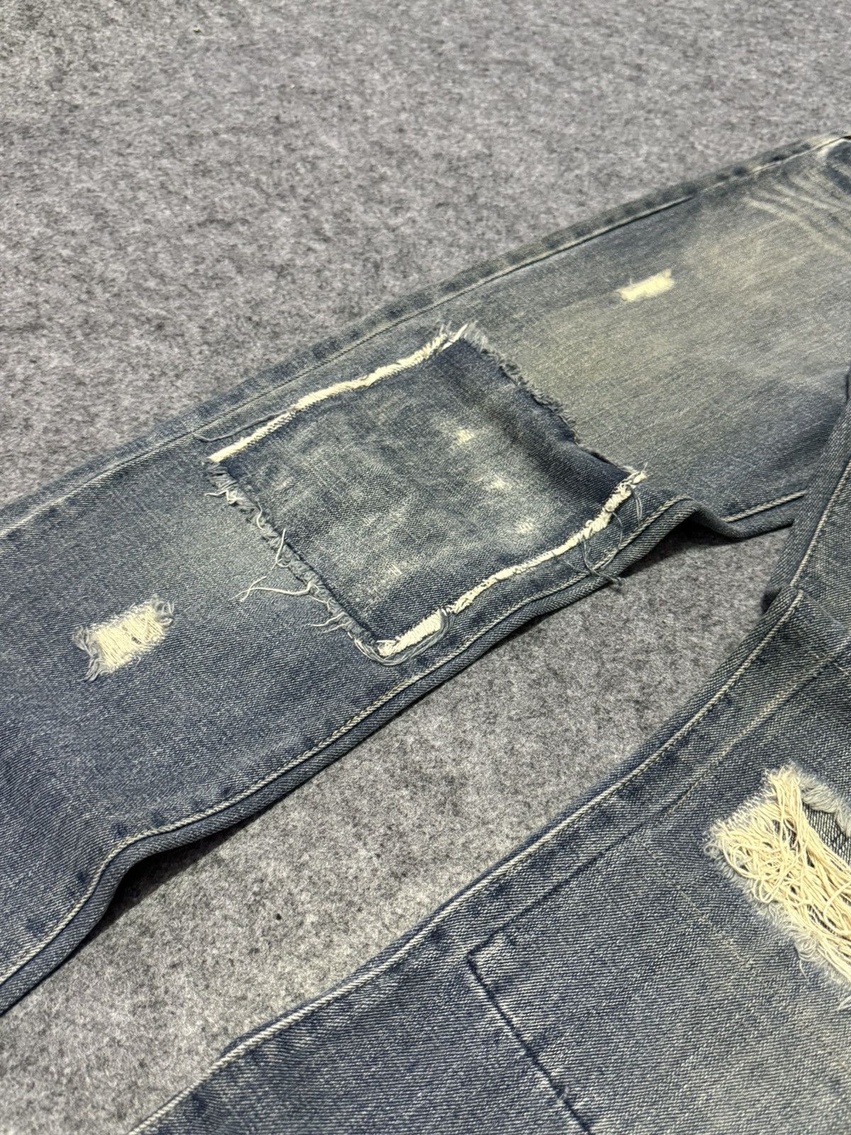 Japanese Brand Distressed Patch Work Japanese Grunge Denim Pants Size US 30 / EU 46 - 5 Thumbnail