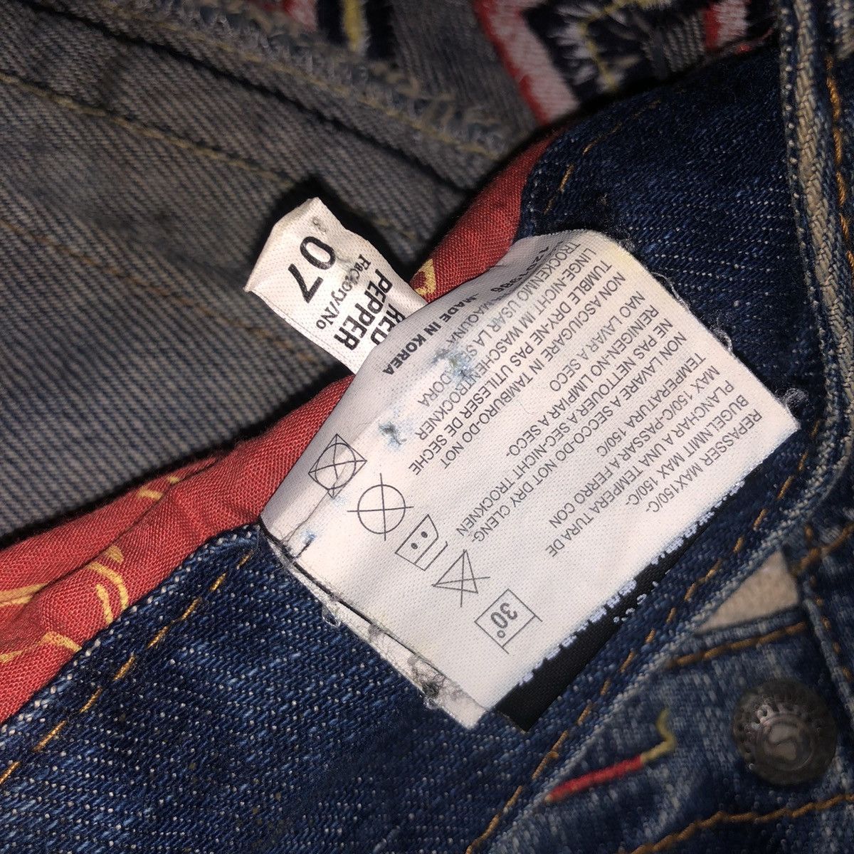 Designer × Japanese Brand × Vintage Vintage Japanese Brand Red Pepper Denim Jeans Size US 30 / EU 46 - 19 Thumbnail