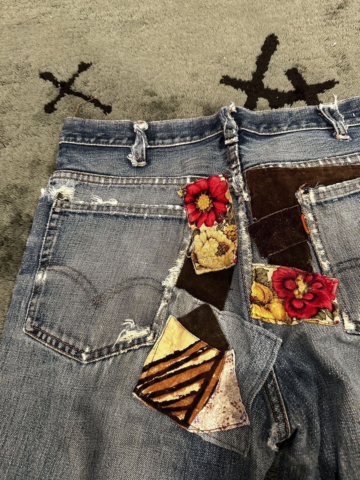 Levi's × Vintage Vintage 70’s Patchwork Big E Flared Orange Tab Levis Size US 29 - 9 Thumbnail