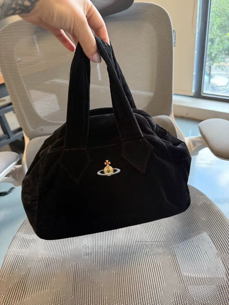 Vivienne Westwood Vivienne Westwood size os Black Velvet Bowling Bag, Large S Size ONE SIZE - 2 Thumbnail