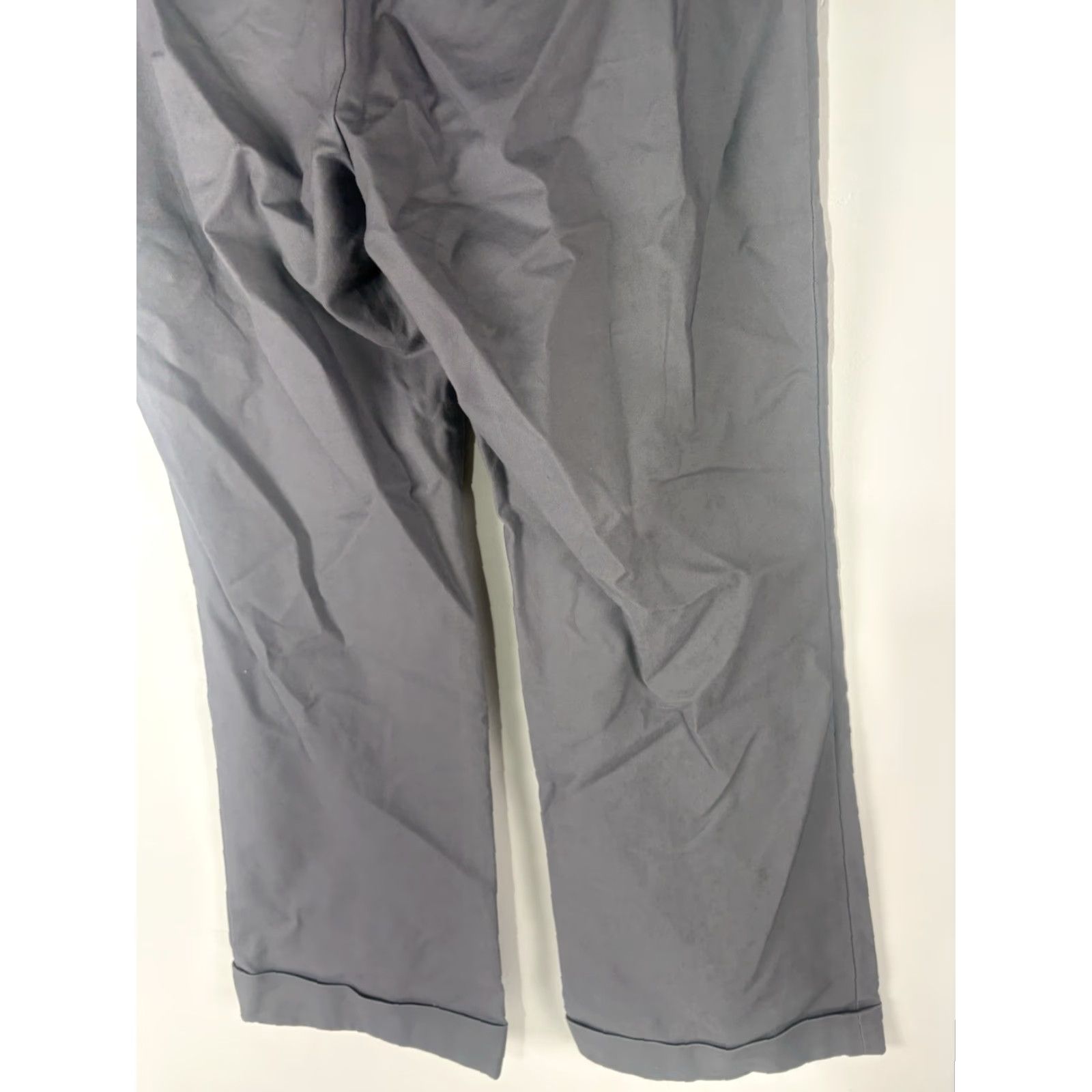 Banana Republic Banana Republic Women's Wide Leg Cuffed Dress Pants Size 8P Gray Cotton Spandex Business Casual Size 30" / US 8 / IT 44 - 6 Thumbnail