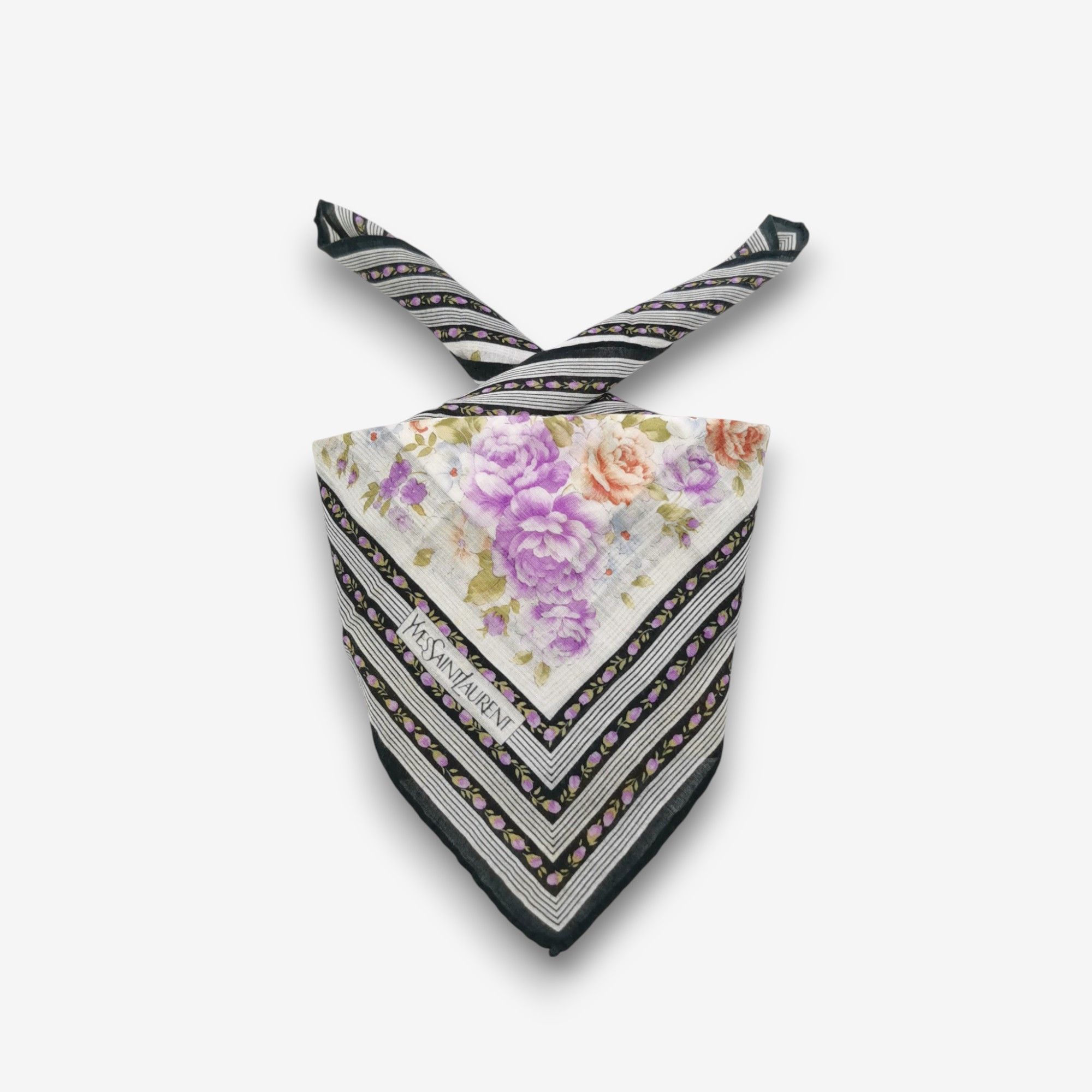 Japanese Brand Vintage Yves Saint Laurent Handkerchief Bandana Neckerchief Size ONE SIZE - 2 Thumbnail
