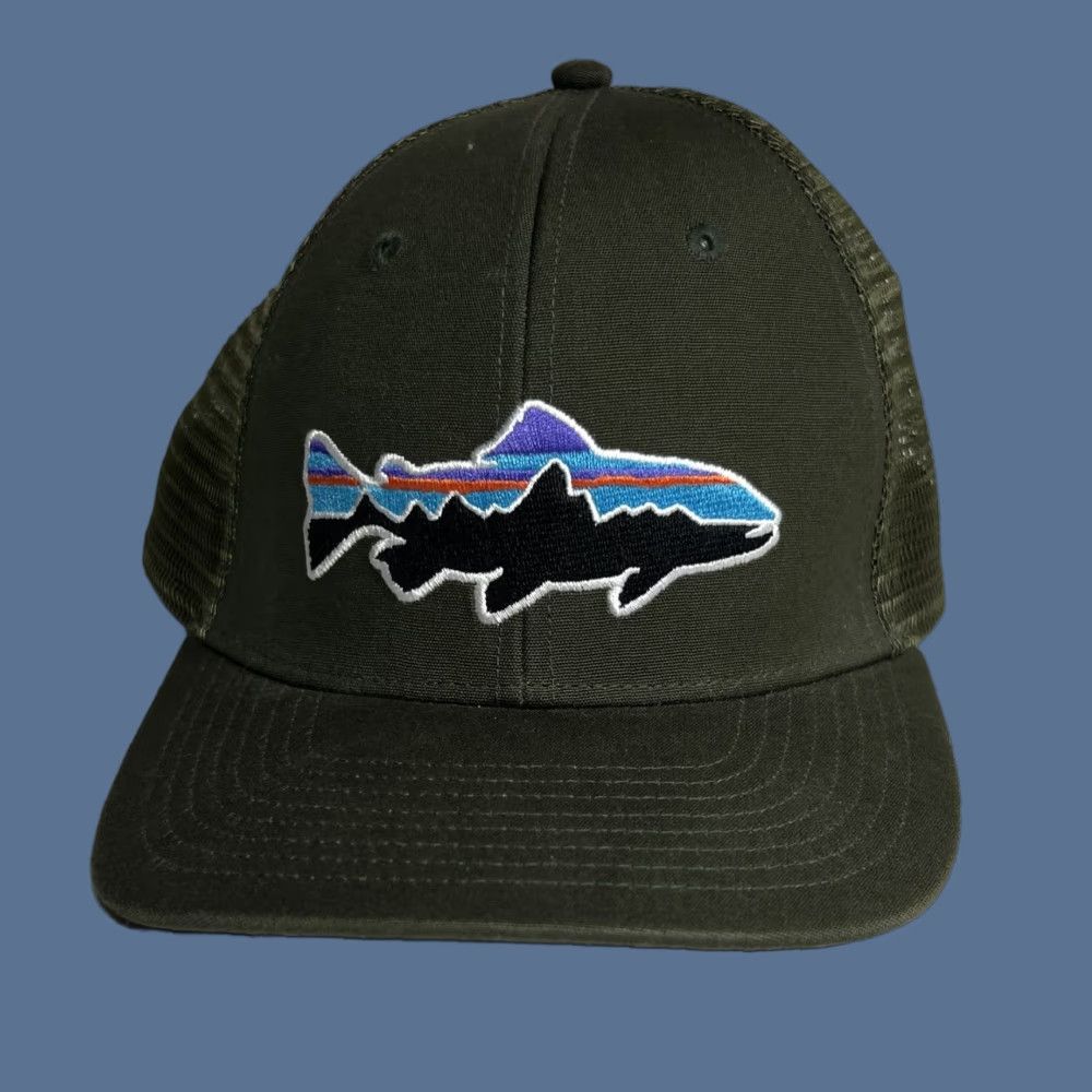 Patagonia PATAGONIA Fitz Roy Trout Trucker Hat Green Snap Back Cap Unisex Adults One Size Cap / Hat Size ONE SIZE - 1 Thumbnail