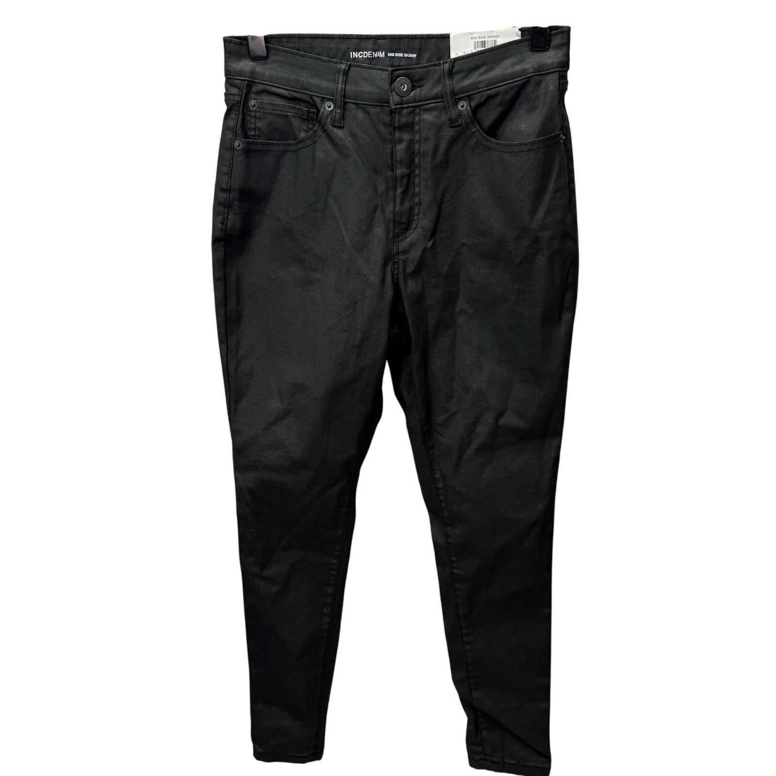 Macys Macy's INC Jeans sz 10 Coated Denim Skinny NEW # G689 Size 32" / US 10 / IT 46 - 4 Thumbnail