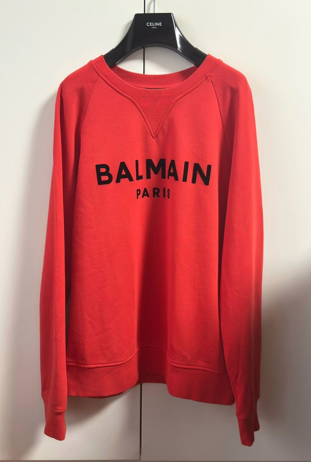 Balmain Balmain Red Logo Sweatshirt Sz.XL Size US XL / EU 56 / 4 - 1 Thumbnail