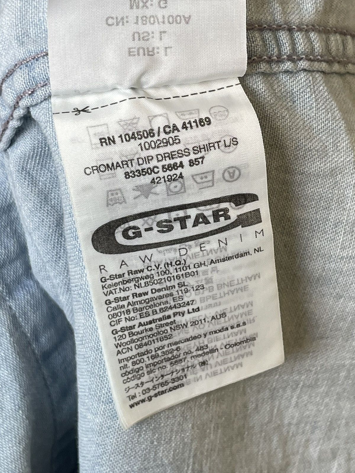 G-Star G-Star Raw Denim Shirt Size L Size US L / EU 52-54 / 3 - 10 Thumbnail