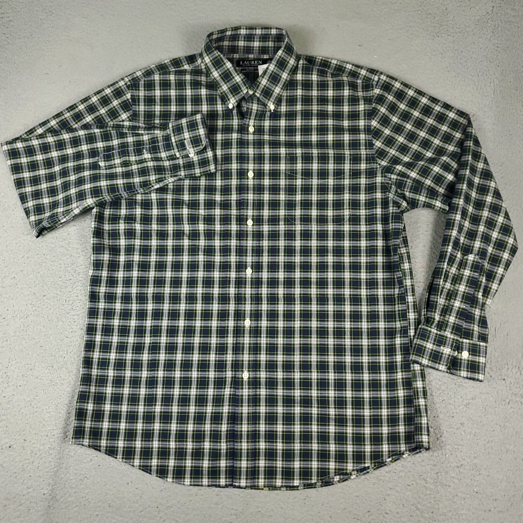 Ralph Lauren Ralph Lauren Shirt Mens Dress Shirt Blue Plaid 17.5 Button-Down Long Sleeve Casual Formal Workwear Wedding Size 46R - 2 Thumbnail