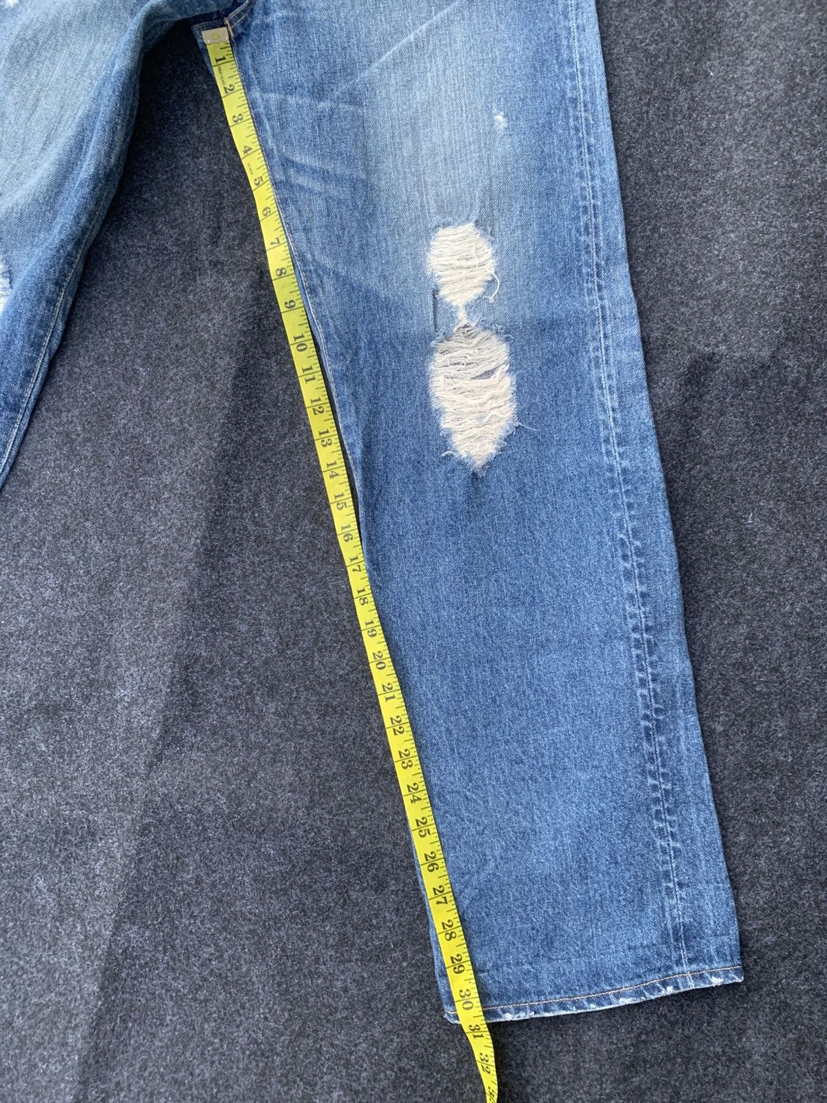 Edwin Distressed Edwin 505 selvedge oren. Size US 28 / EU 44 - 8 Thumbnail
