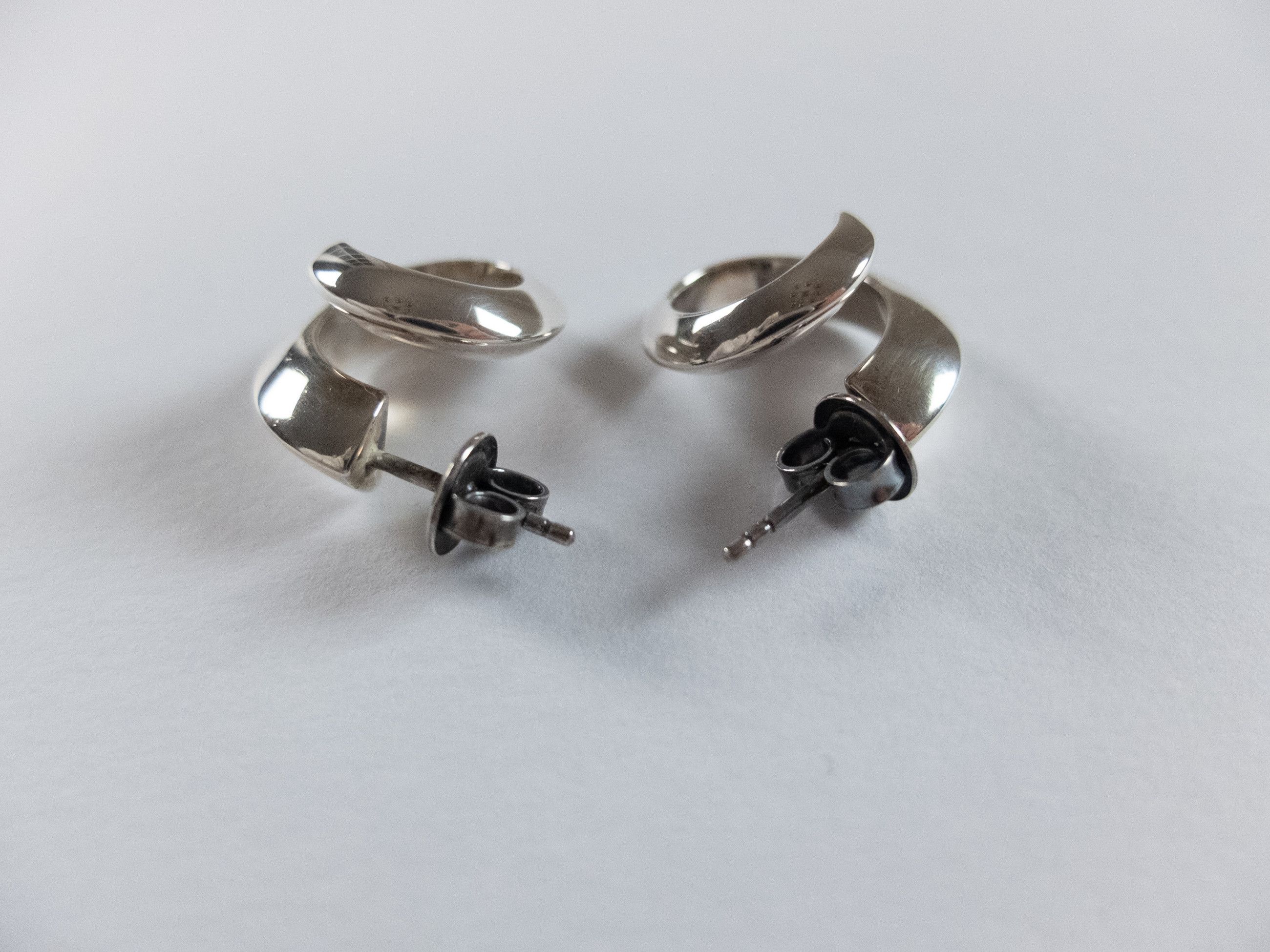 Bottega Veneta BOTTEGA VENETA Spiral Sterling silver hoop earrings q Size ONE SIZE - 3 Thumbnail
