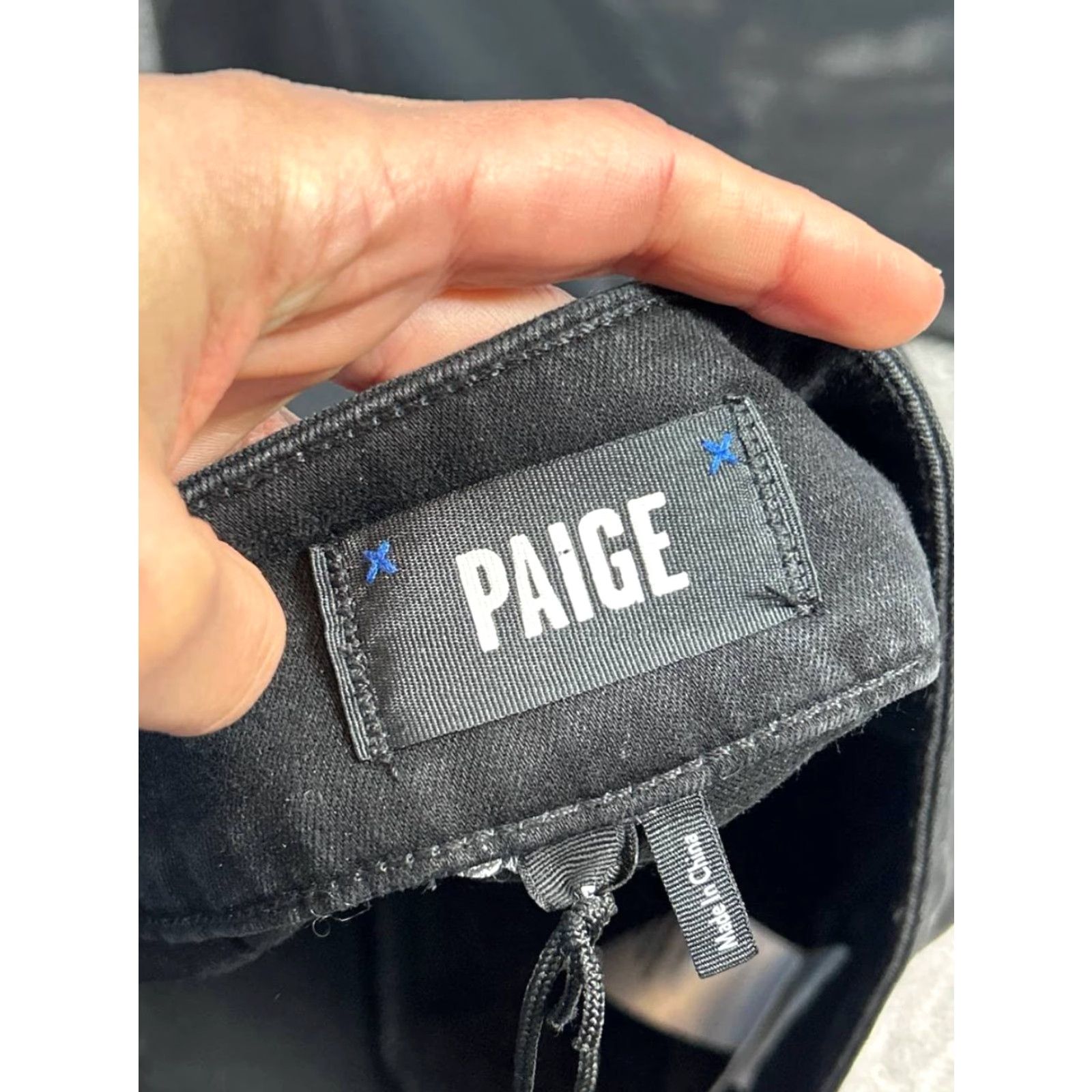 Paige Paige Nellie Cropped Jeans Women 25 Black Denim High Rise Wide Leg 26x26 Jeans Woman Slim Stretch Cotton Spandex Rayon Paige Rich City Preppy Modern Size 42" / US 20 - 7 Thumbnail