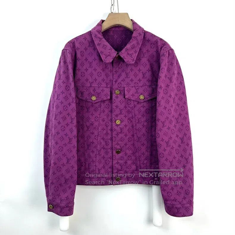 Louis Vuitton Louis Vuitton Purple full logo denim jacket Size US L / EU 52-54 / 3 - 1 Thumbnail