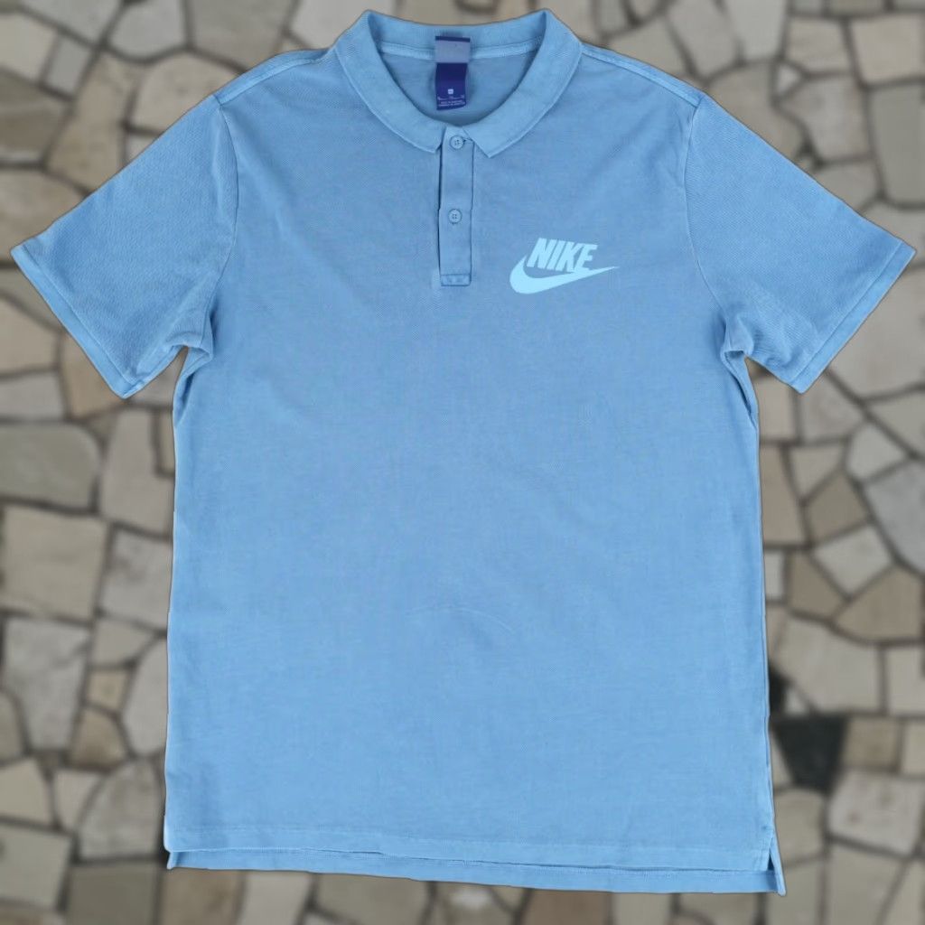 Nike VINTAGE Nike Garment Dyed Cotton Solid Polo Shirt Blue Men's XL Size US XL / EU 56 / 4 - 1 Thumbnail