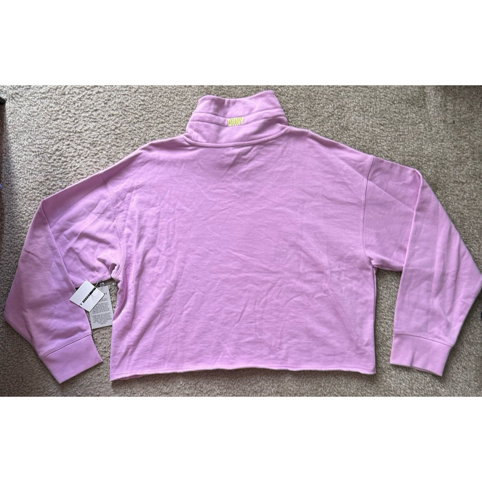 DKNY DKNY Sport Logo Funnel Neck Lilac Sweatshirt Women's X-Large Size XL / US 12-14 / IT 48-50 - 2 Thumbnail