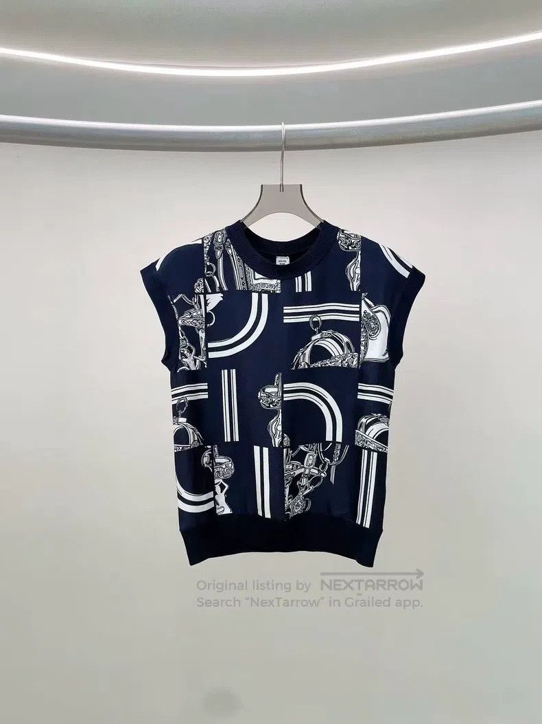 Hermes Hermes Black patchwork silk vest Size XXS / US 00 / IT 34 - 1 Thumbnail
