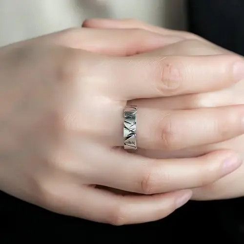 Japanese Brand NEW Distressed Metal Design Adjustable Ring Size ONE SIZE - 3 Thumbnail