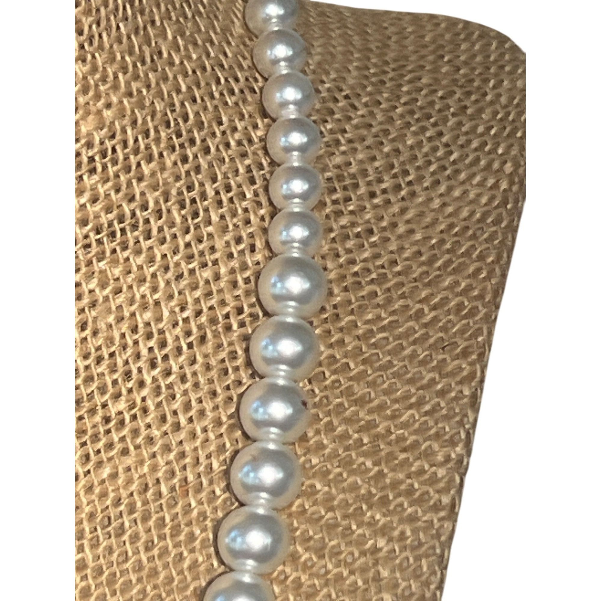 Express Vintage Express Glass Faux Pearl Necklace Graduated Size Sil Size ONE SIZE - 3 Thumbnail