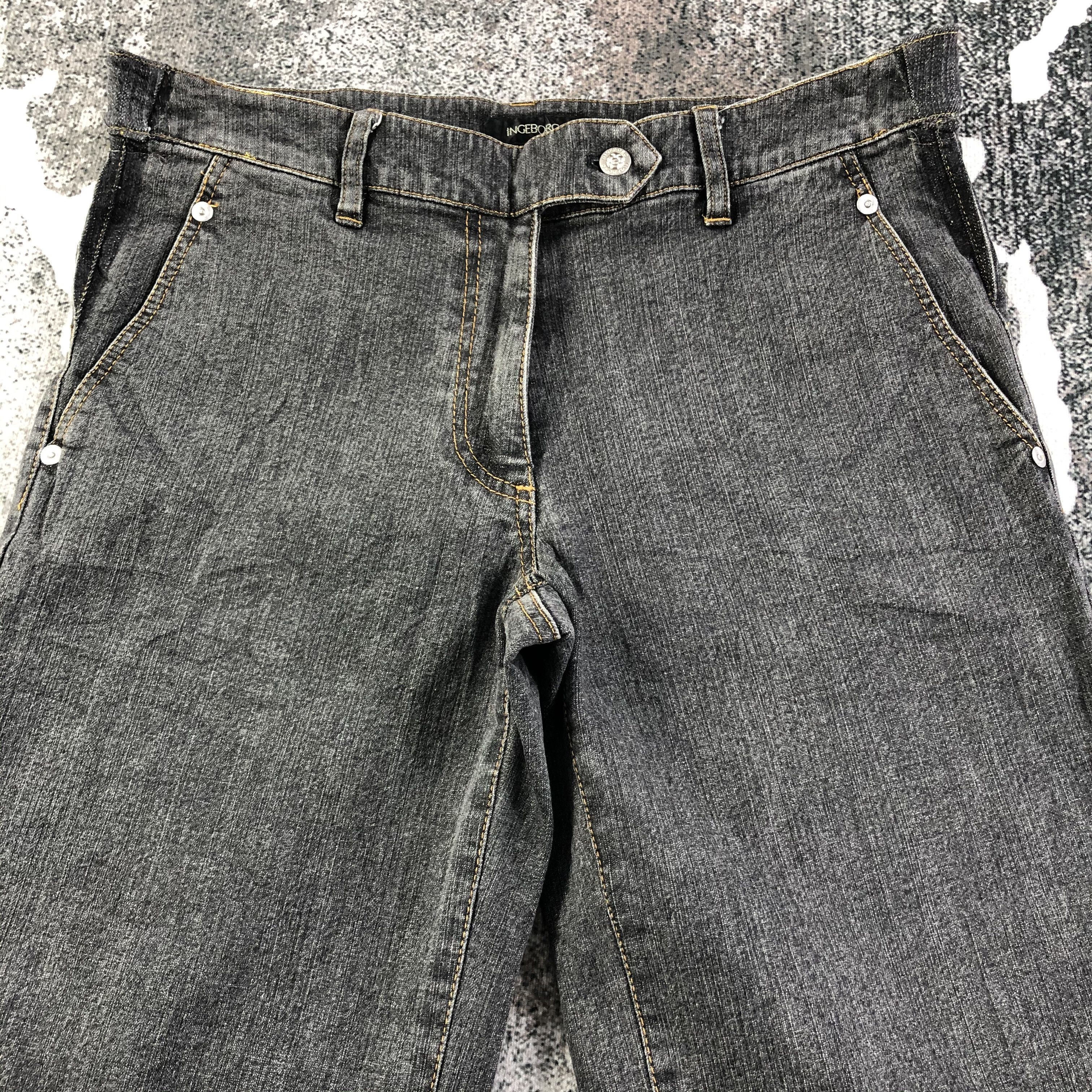 Japanese Brand Ingeborg Jeans Faded Black Flare Denim KJ1794 Size 32" / US 10 / IT 46 - 3 Thumbnail