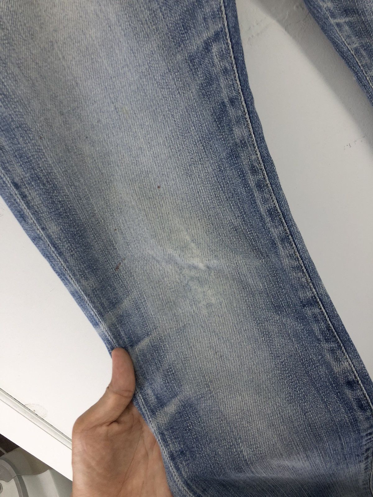 Japanese Brand Red Card Anniversary 25th Distressed Faded Blue Jeans Size US 28 / EU 44 - 11 Thumbnail