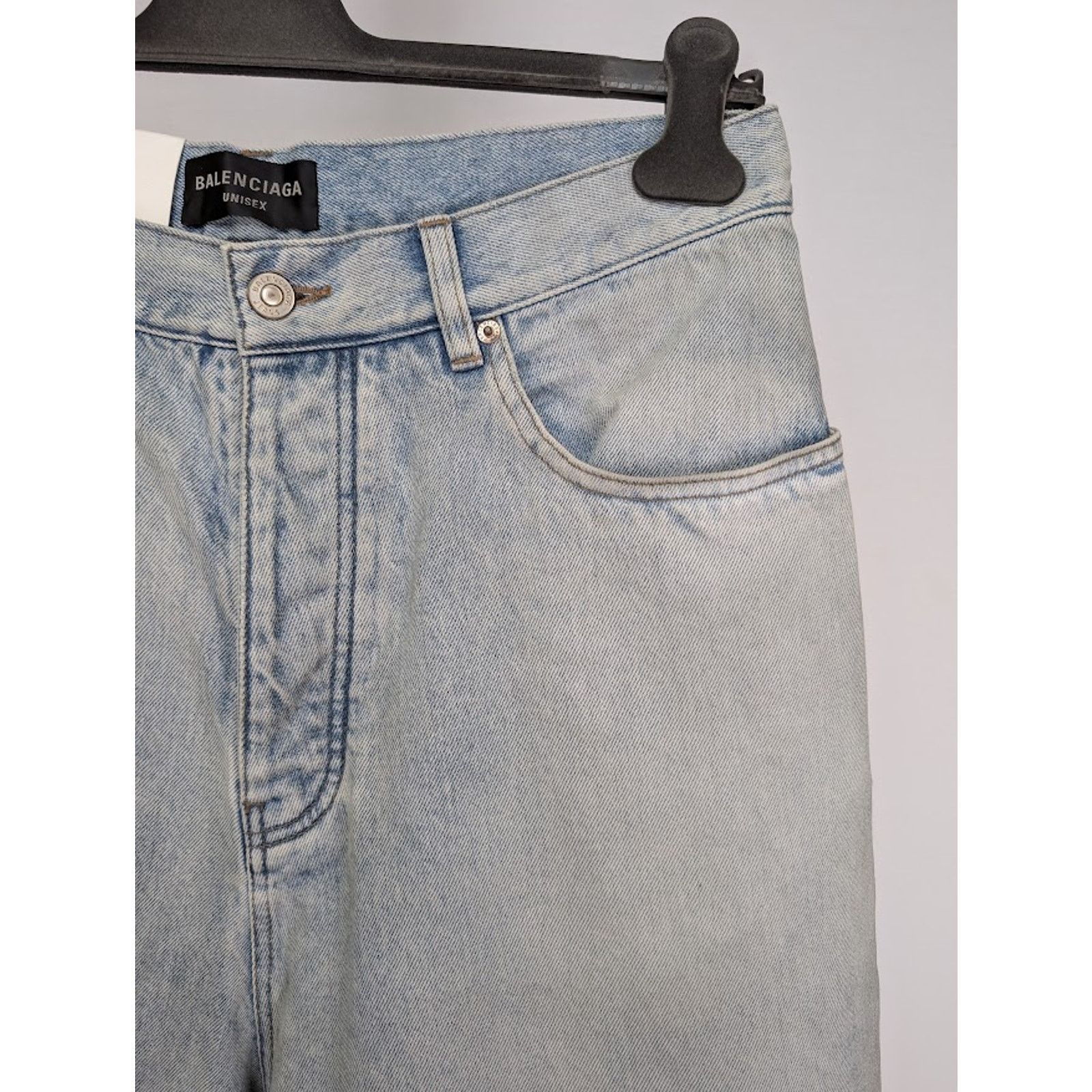 Balenciaga o1rshd1 Organic Japanese Twill Sticker Baggy Pants Blue Size US 34 / EU 50 - 9 Thumbnail