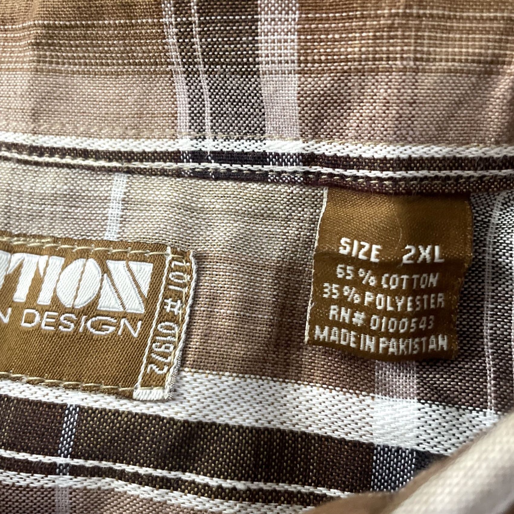 Vintage VINTAGE Evolution in Design Button Shirt Men 2XL Brown Western Plaid 70s 90s XXL 54" Short Sleeve Button-Up Collared Mens Size US XXL / EU 58 / 5 - 5 Thumbnail
