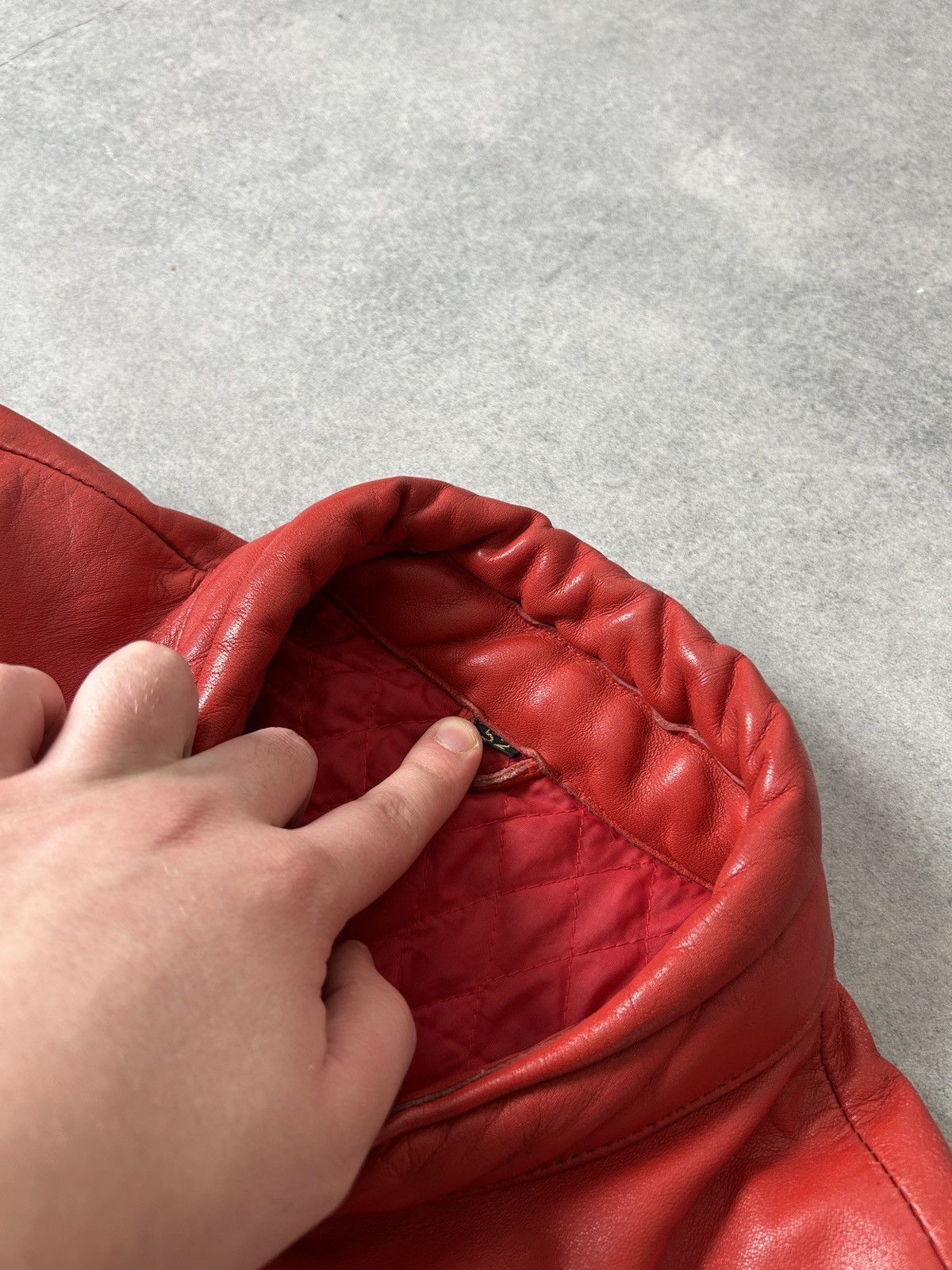 Genuine Leather Vintage IXS red Moto leather jacket mens 90s Size US M / EU 48-50 / 2 - 7 Thumbnail