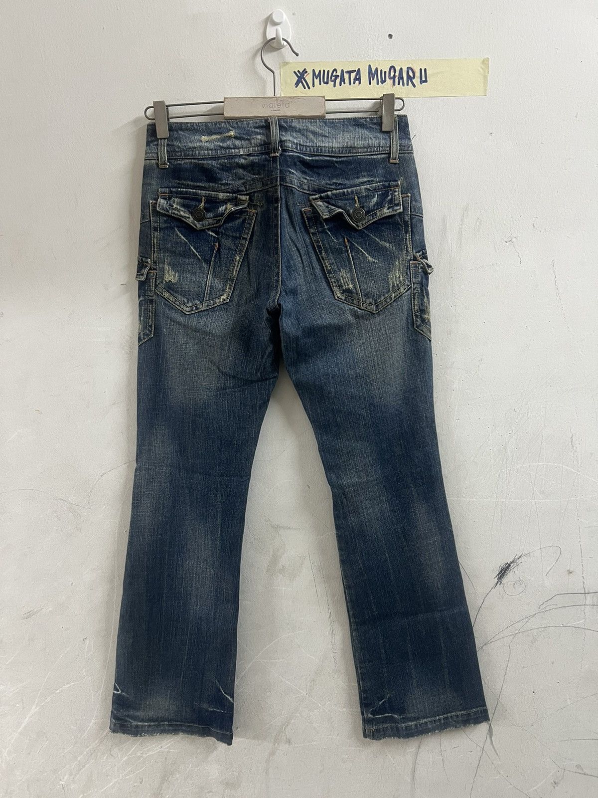 Designer × Japanese Brand FLARED🔥MELURELEE CARGO DISTRESSED DENIM PANT Size US 28 / EU 44 - 9 Thumbnail