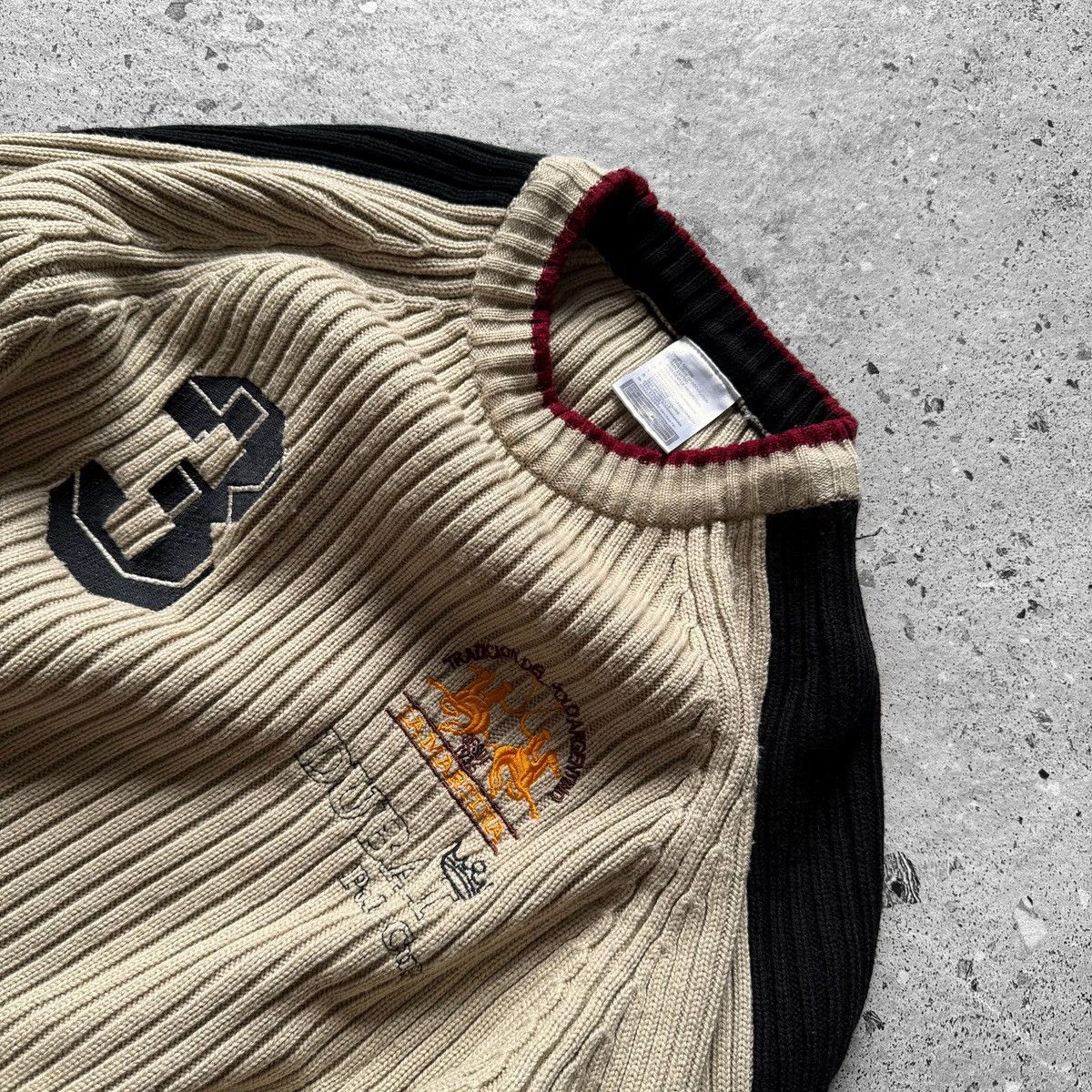 La Martina La Martina Dubai 3 Vintage Beige Heavy Ribbed Knit Sweater Size US M / EU 48-50 / 2 - 3 Thumbnail