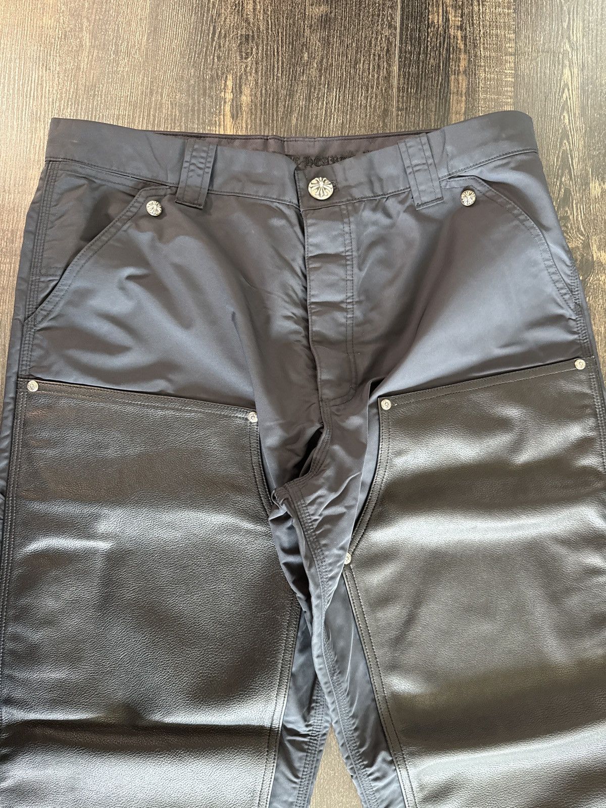 Chrome Hearts Chrome Heart Half Leather Half Nylon Pants Size US 36 / EU 52 - 10 Thumbnail