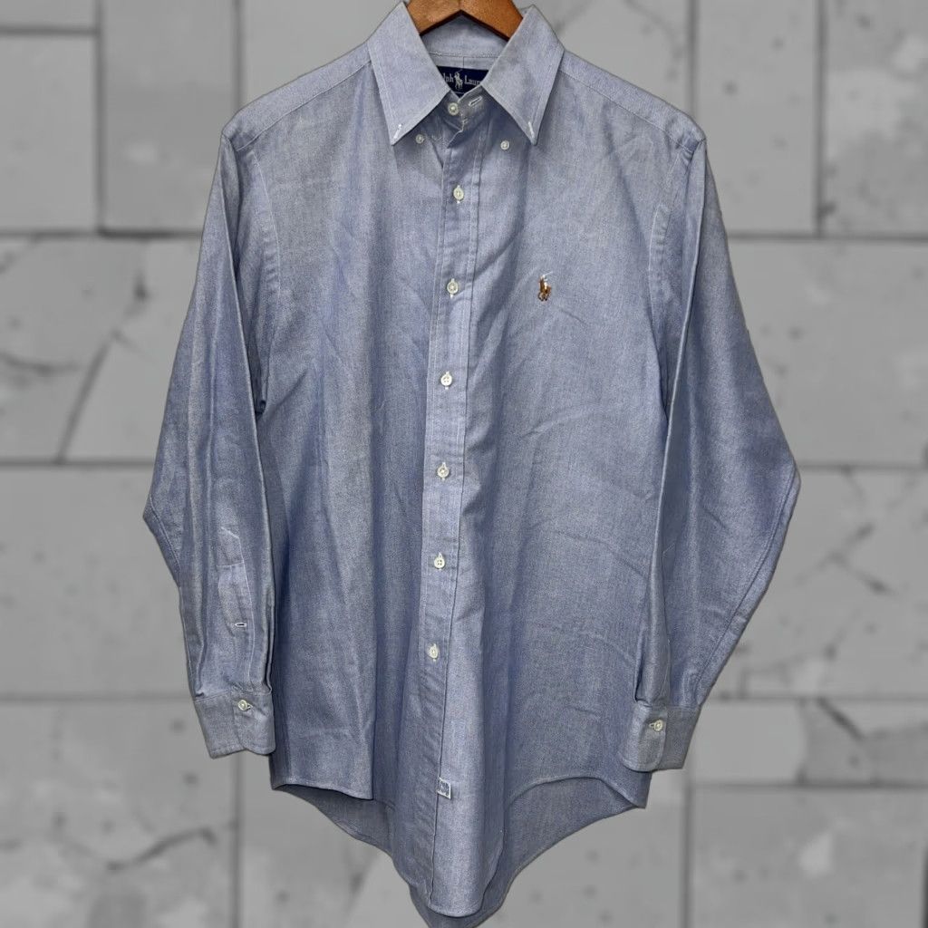 Ralph Lauren RALPH LAUREN Blue Dress Shirt Adult L 15.5-32 Regular Fit Mens Size 42R - 1 Thumbnail