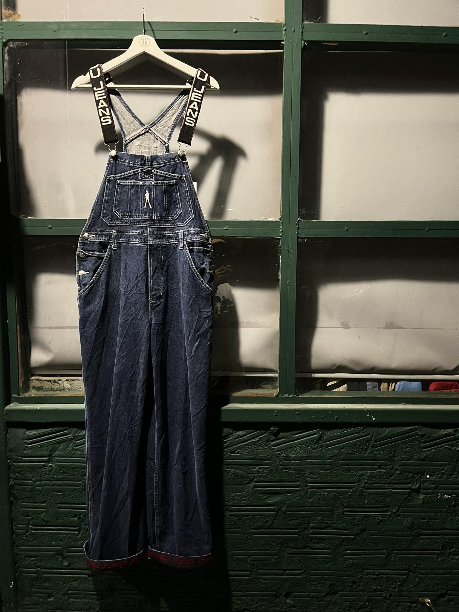 image of Fubu For Us By Us Denim Overalls Logo 00S in Blue Denim, Men's (Size 32)