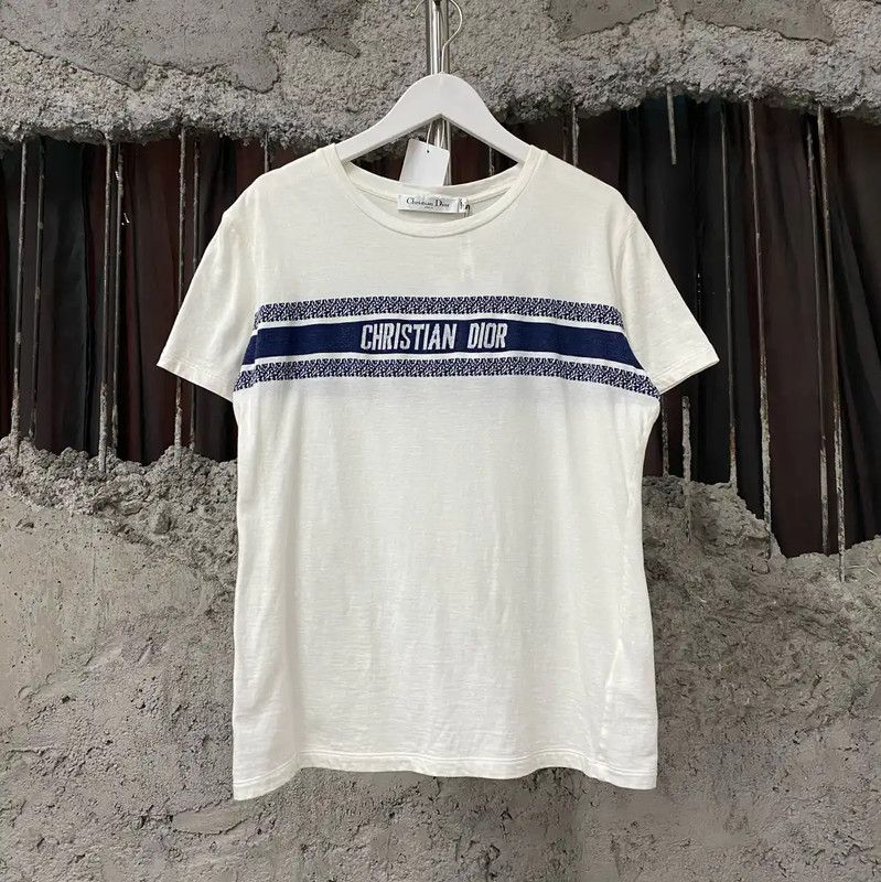 Dior Dior Women's White Cotton Short Sleeve T-Shirt 0089 Size M / US 6-8 / IT 42-44 - 1 Thumbnail