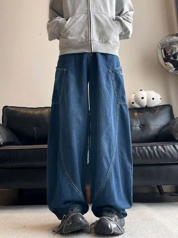Japanese Brand Yuki Blue washed American vintage loose straight jeans y2k Size US 32 / EU 48 - 1 Thumbnail