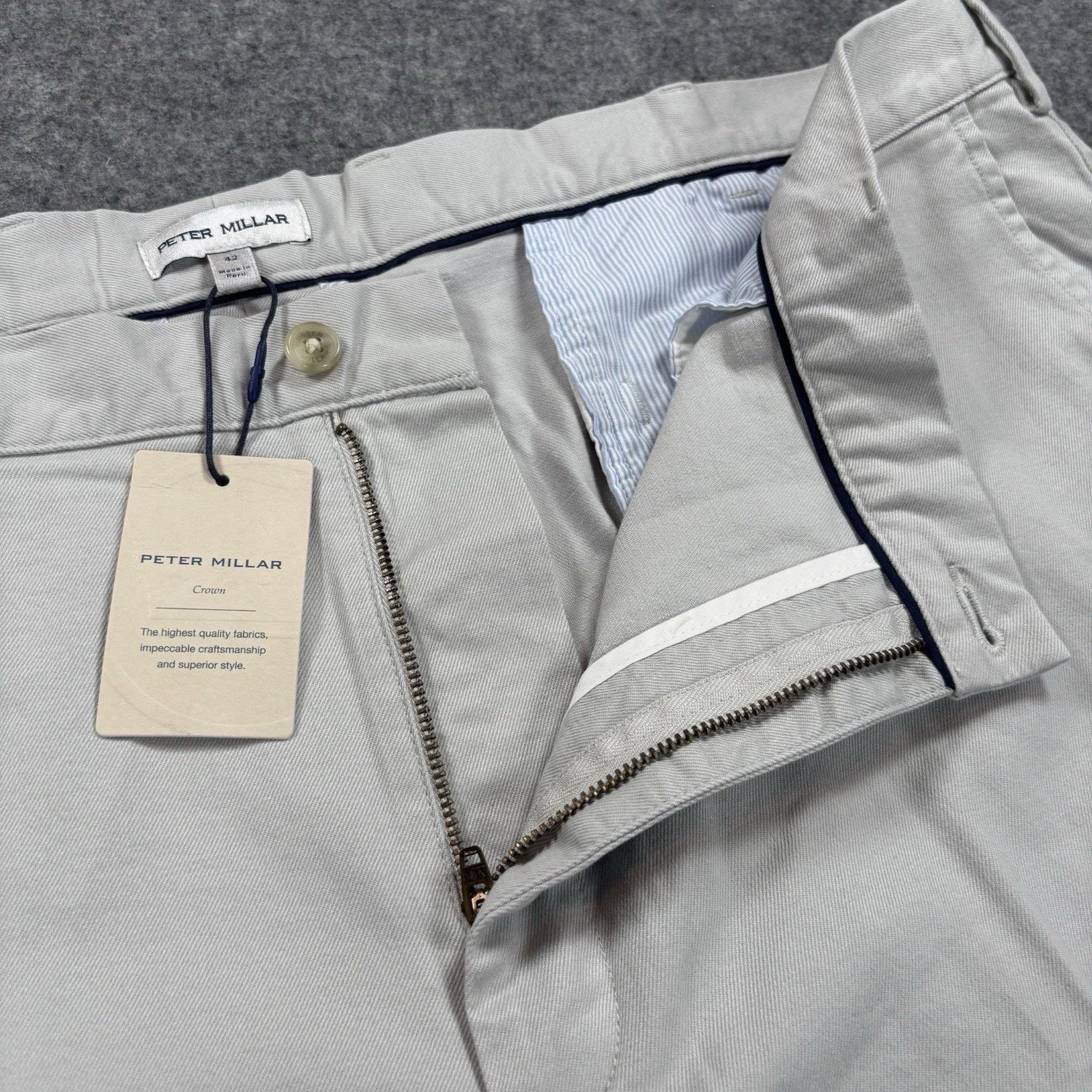 Peter Millar Peter Millar Crown Chino Shorts Men's 42 Grey ME0B05 NWT Size US 42 / EU 58 - 2 Thumbnail