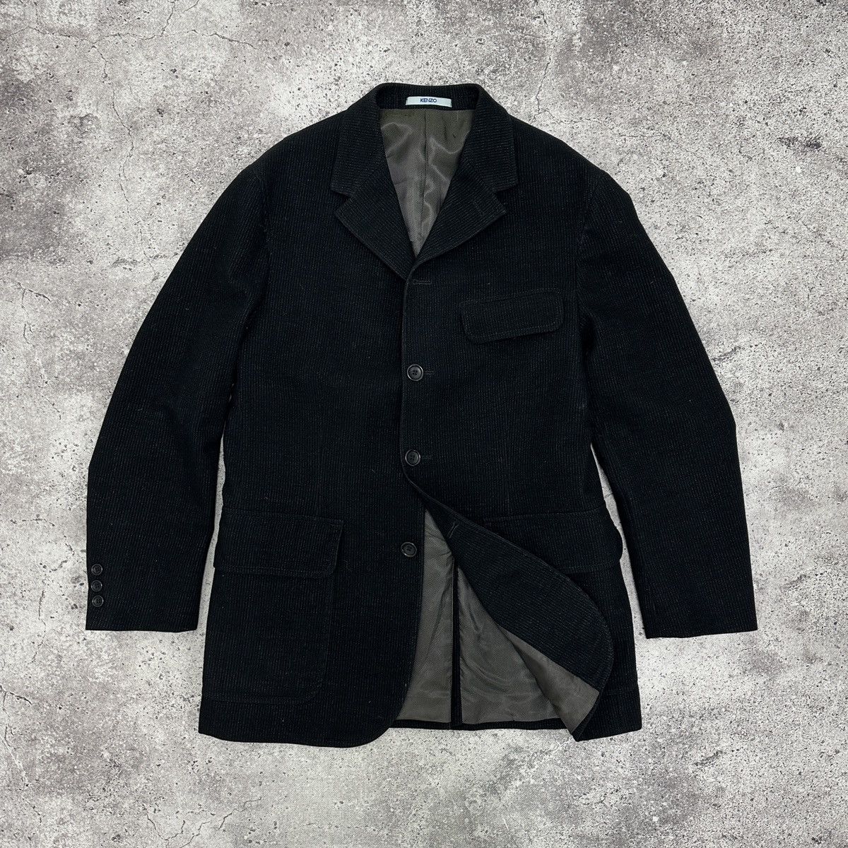 Kenzo Vintage 90s Kenzo Black Wool Jacket Blazer luxury y2k XL Size US XL / EU 56 / 4 - 1 Thumbnail