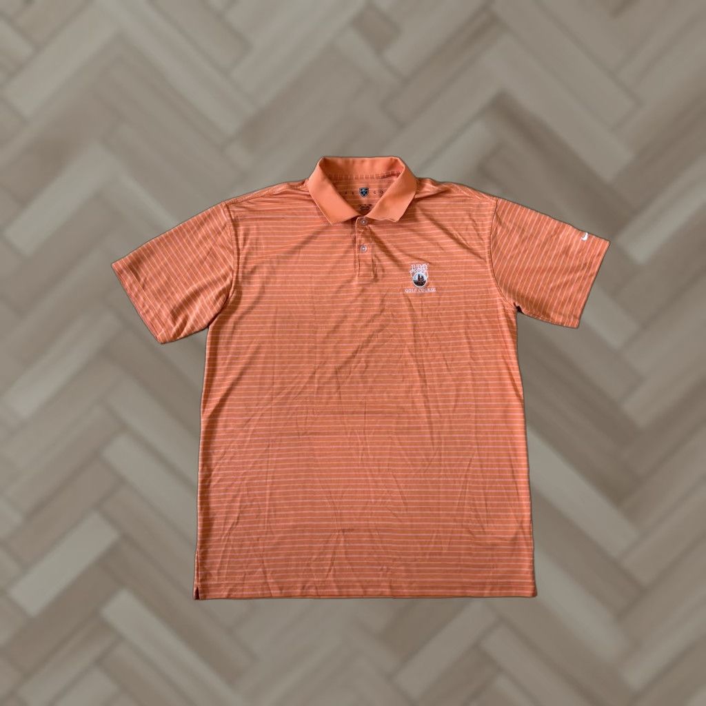 Nike Nike Golf Polo Shirt Mens Orange Striped Short Sleeve Lightweight Stretch XL Size US XL / EU 56 / 4 - 1 Thumbnail