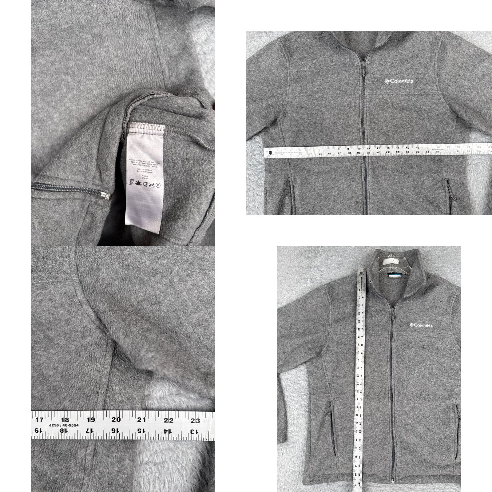 Vintage Columbia Jacket Womens Large Gray Full Zip Mock Neck Polyester Fleece Hike Camp Size L / US 10 / IT 46 - 9 Thumbnail