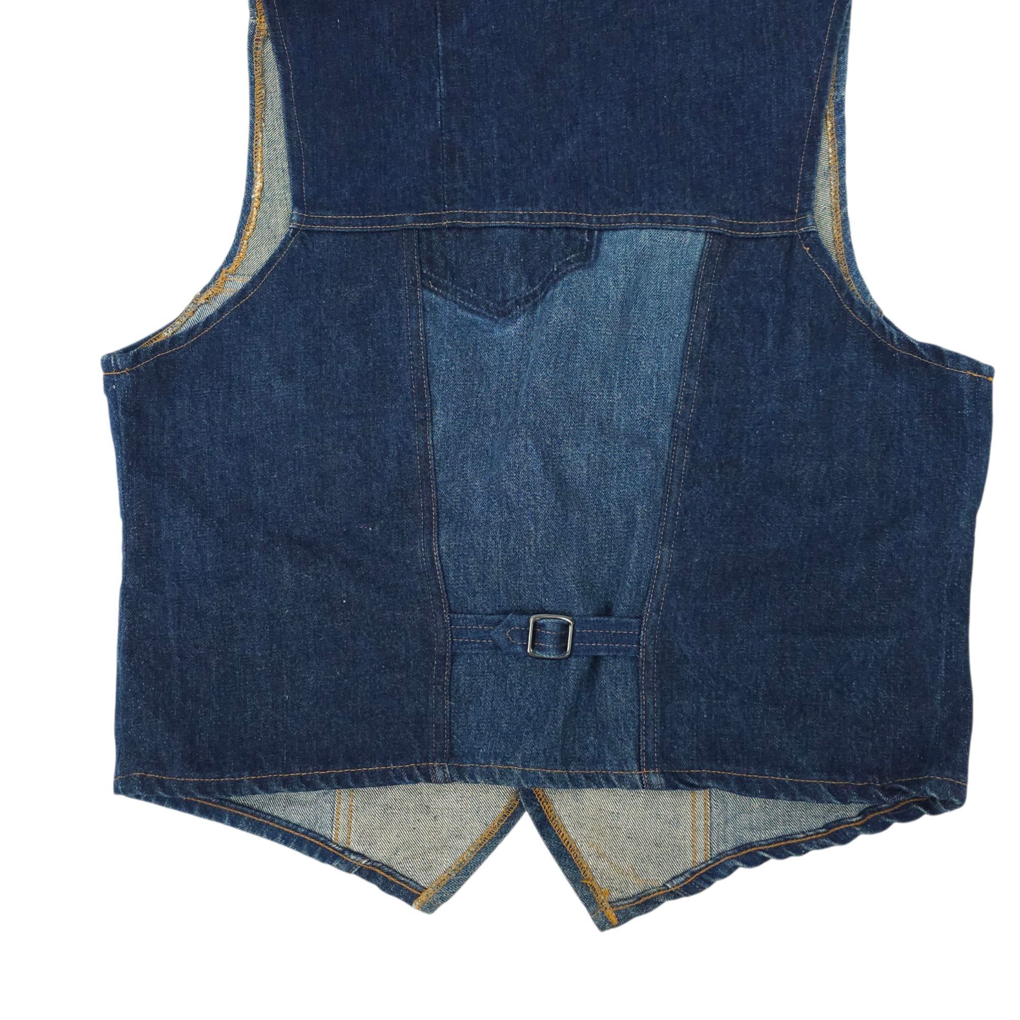 Levi's Levis Fresh Produce Patchwork Denim Vest L Buckle Back Vtg Size L / US 10 / IT 46 - 15 Thumbnail