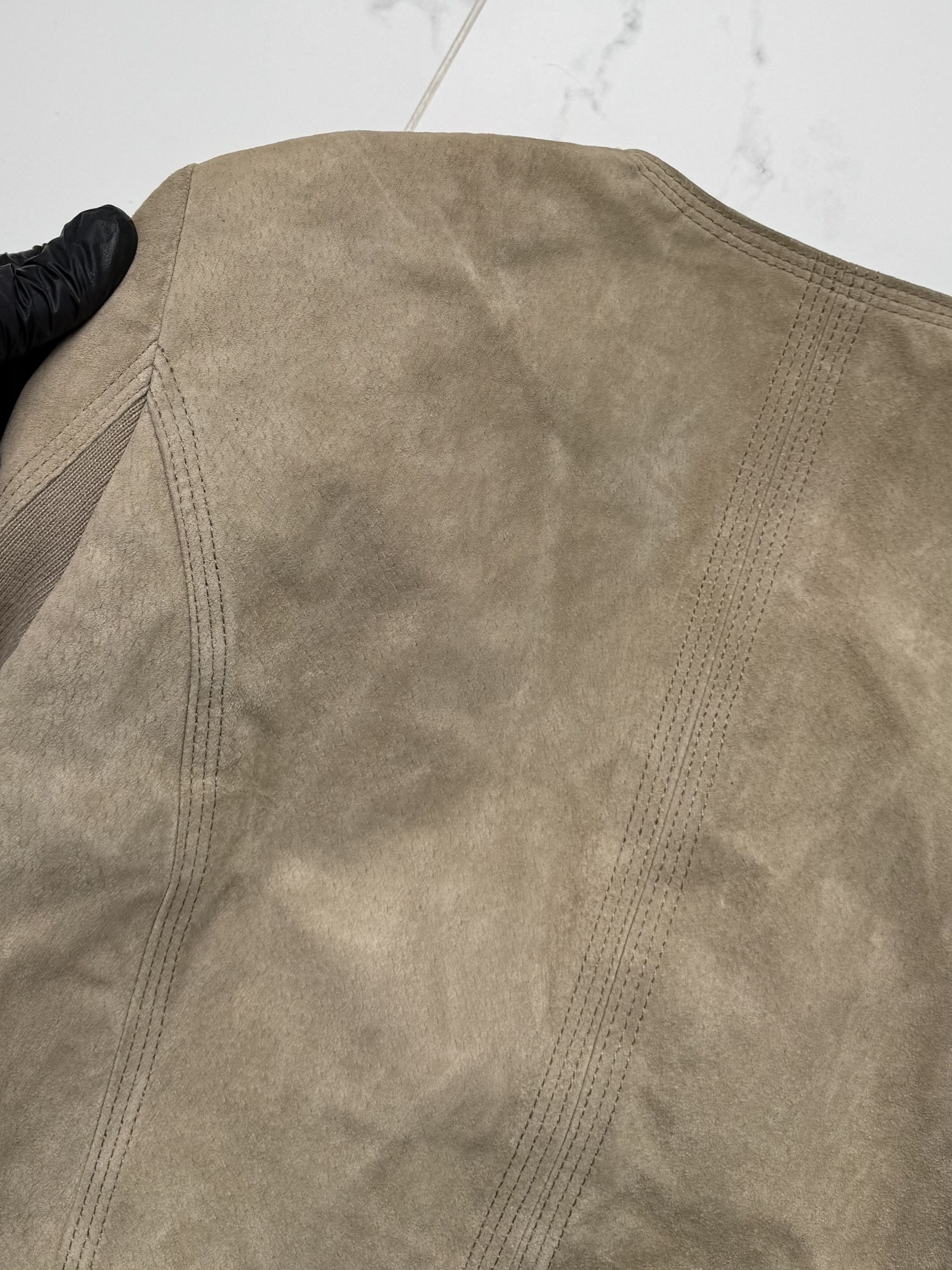 Vintage Women Beige Suede Jacket Y2K Vintage Cropped Biker Zip Size XS / US 0-2 / IT 36-38 - 10 Thumbnail