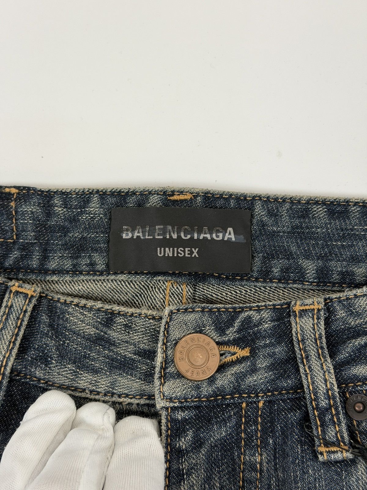 Balenciaga Balenciaga Medium Fit All Over Logo Dark Blue Denim Pants Size US 28 / EU 44 - 9 Thumbnail