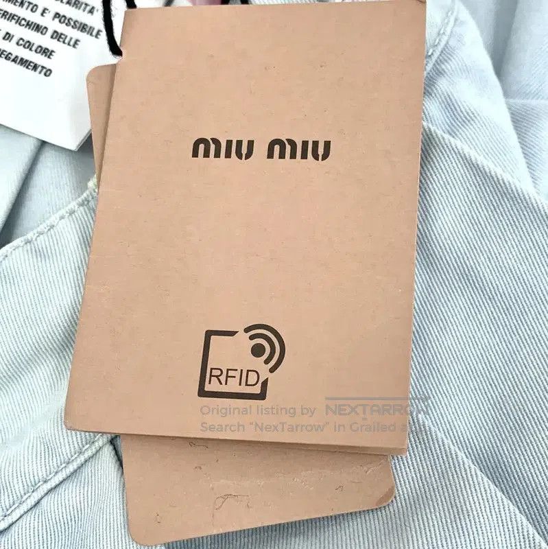 Miu Miu Miu Miu Light Blue Cotton Pleated Skirt . Size 23" - 8 Thumbnail