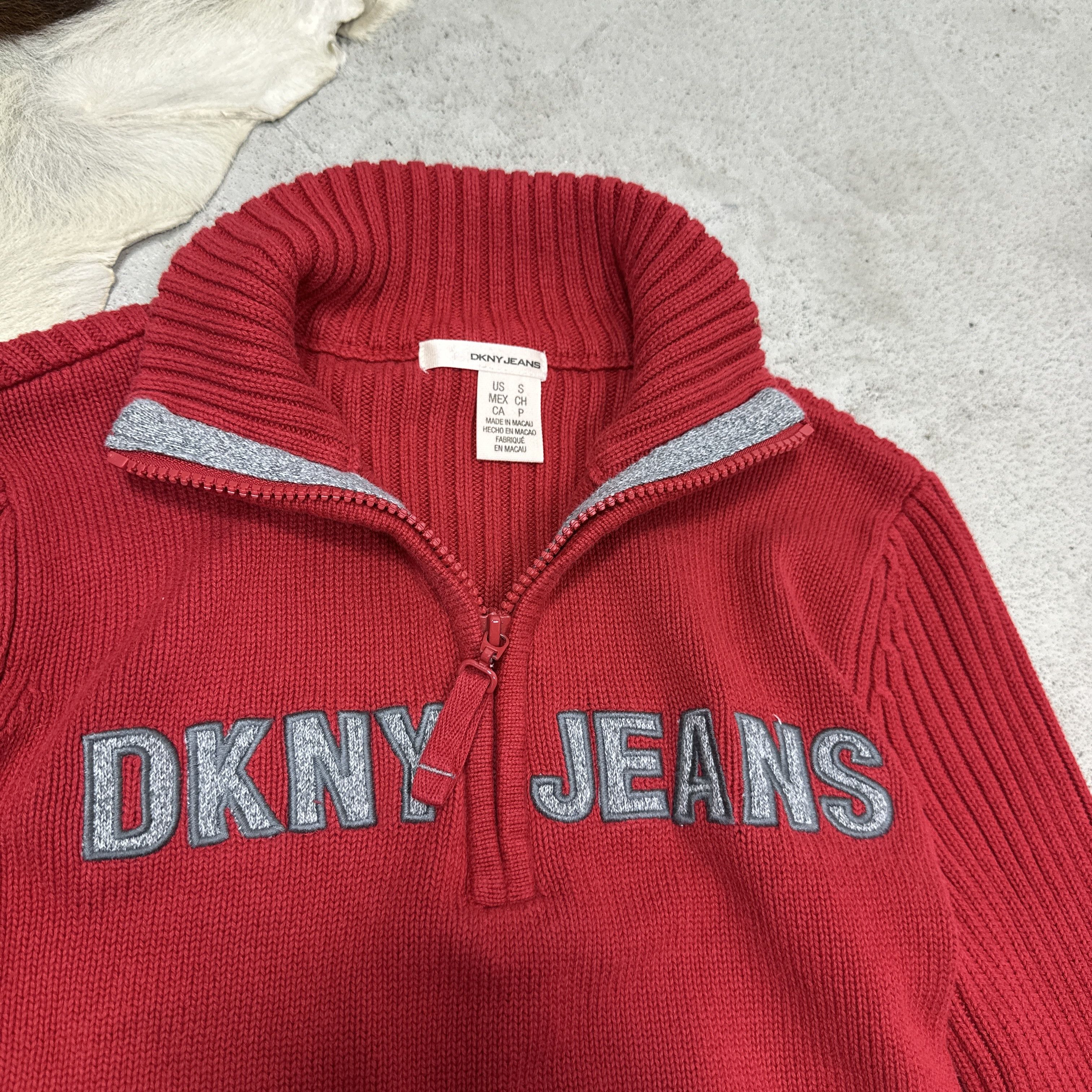 DKNY Vintage Casual Streetwear Ribbed 3/4 Zip Sweater Y2K Size US S / EU 44-46 / 1 - 4 Thumbnail