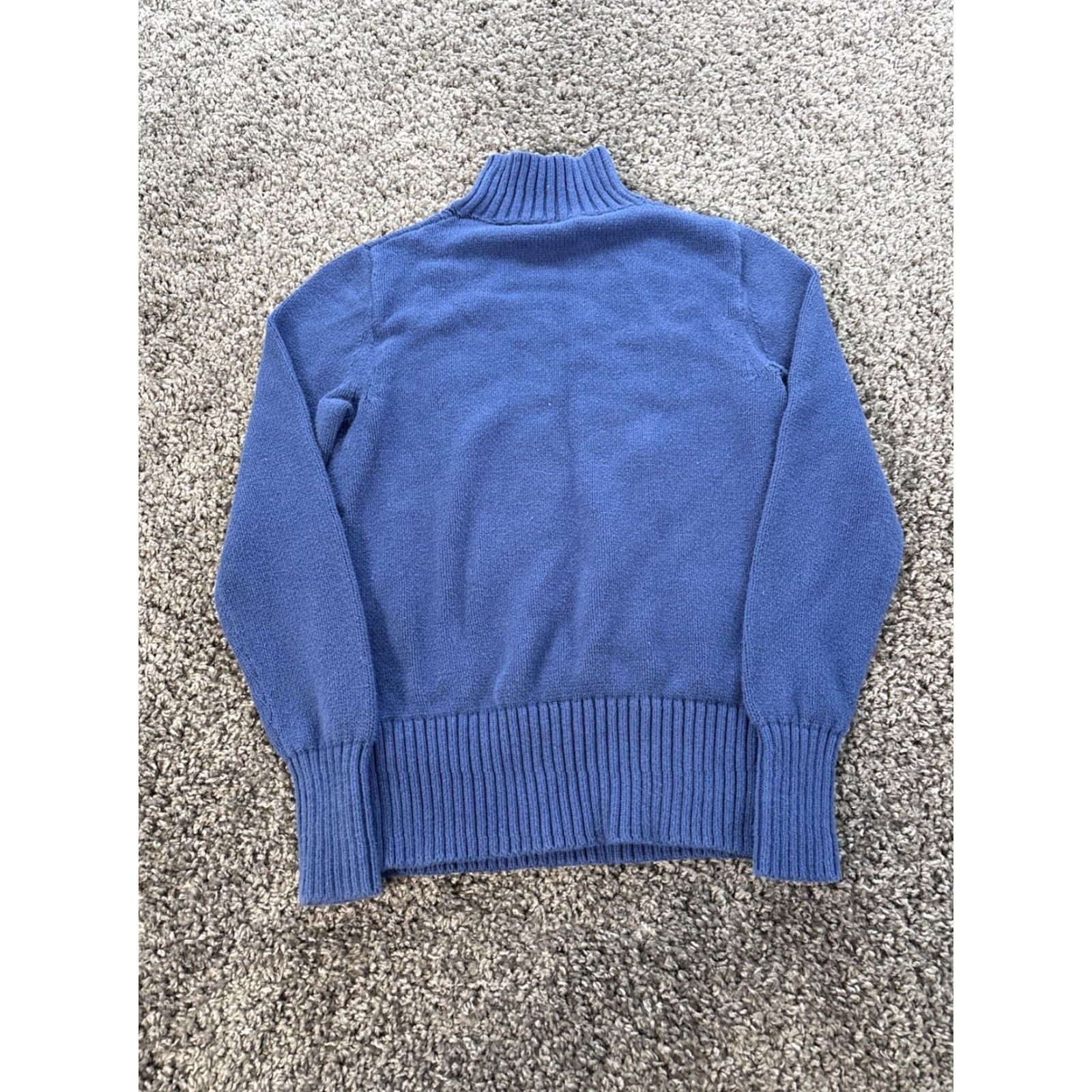 J.Crew J. Crew Sweater Men S Blue Cotton Collared Cable-Knit Fisherman Pullover Size US S / EU 44-46 / 1 - 5 Thumbnail