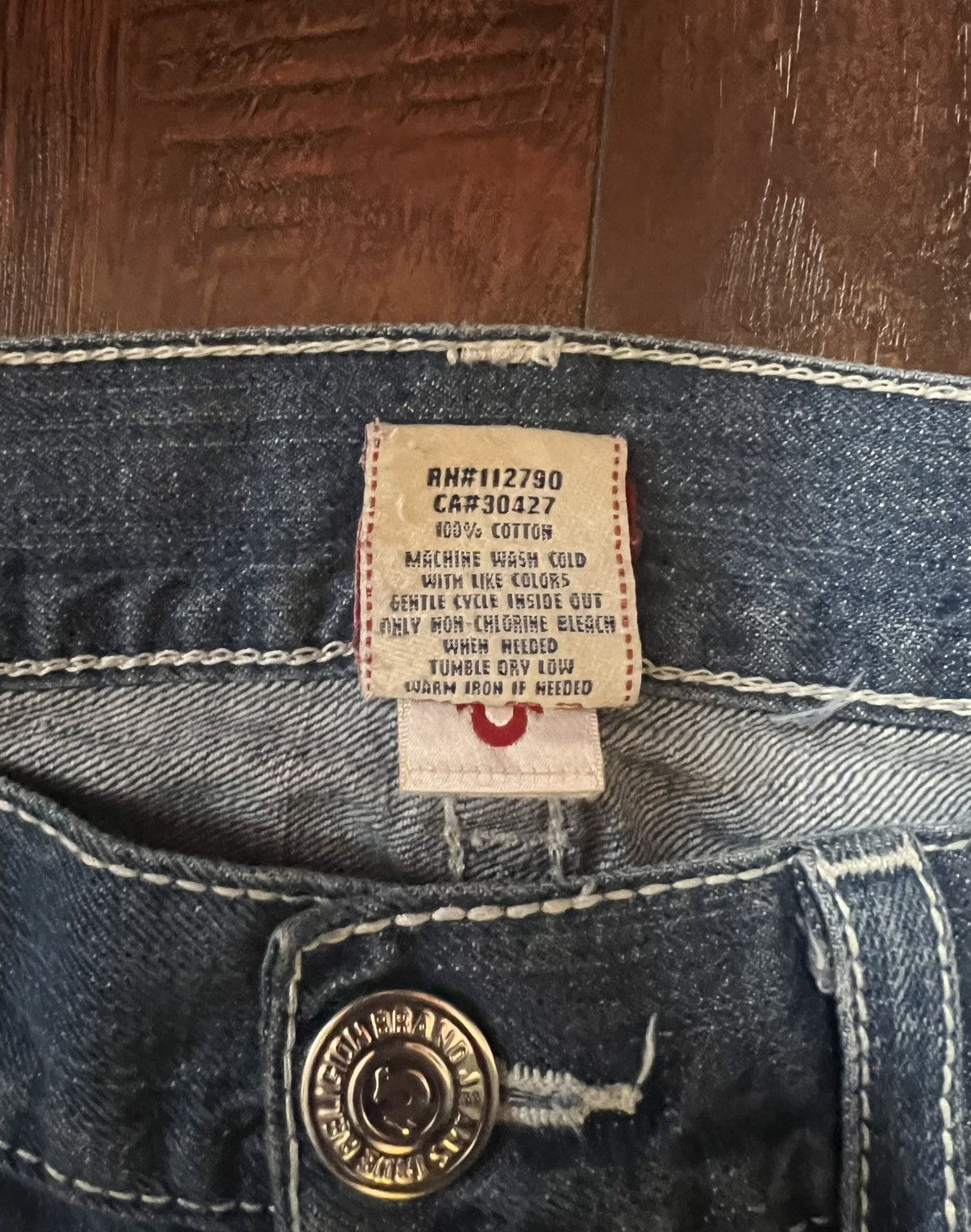 True Religion × Vintage True Religion Baggy Faded Size US 36 / EU 52 - 6 Thumbnail