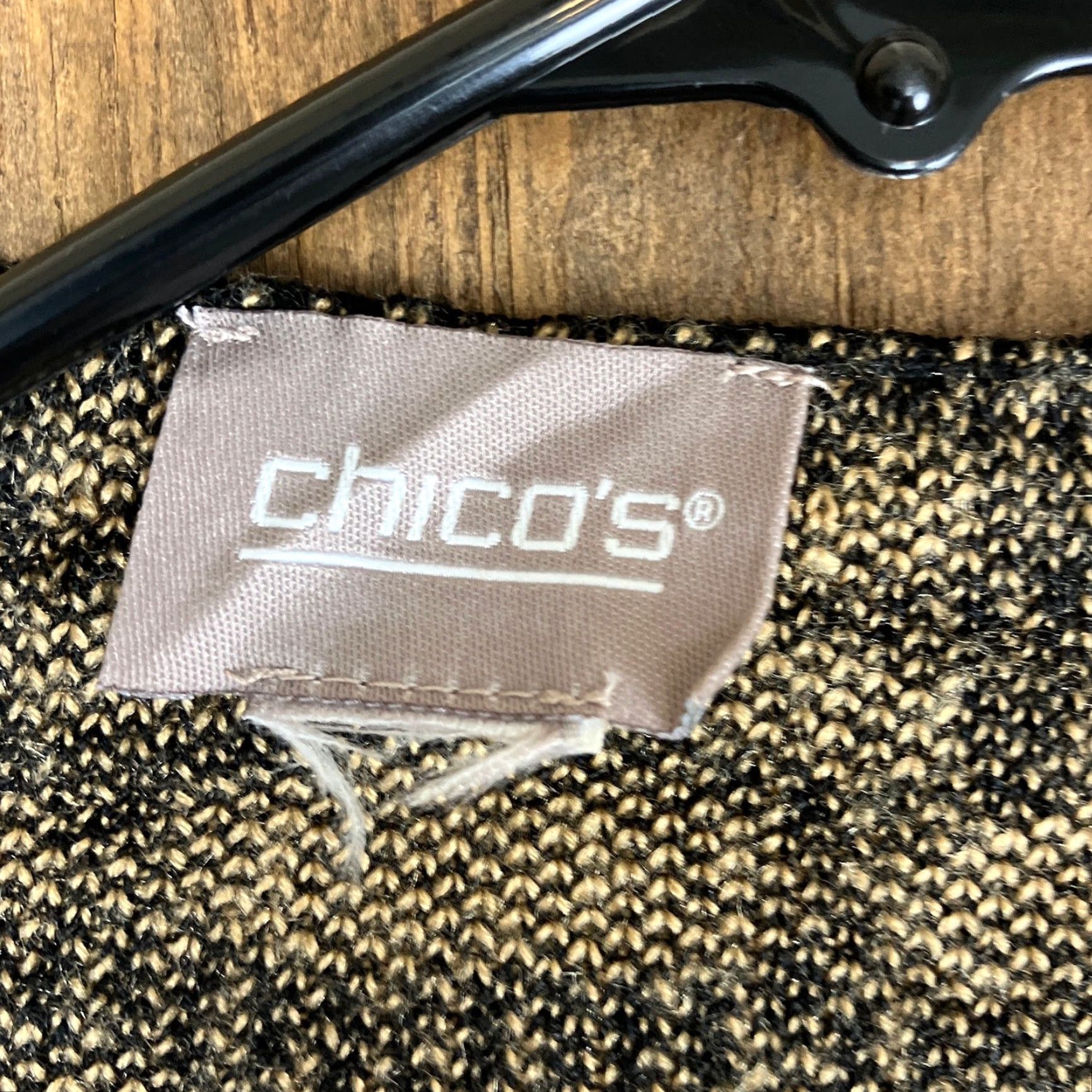 Vintage Travelers by Chico's Chicos Sweater Animal Print Tie Up Kimono Poncho L/XL Womens Short Sleeve Open Wrap - Tan, 0 Size L / US 10 / IT 46 - 6 Thumbnail