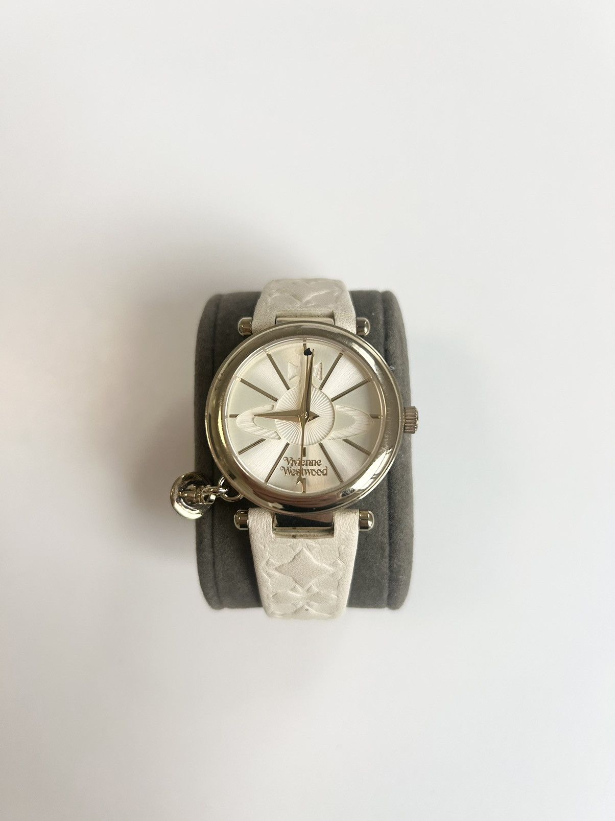 White leather orb watch
