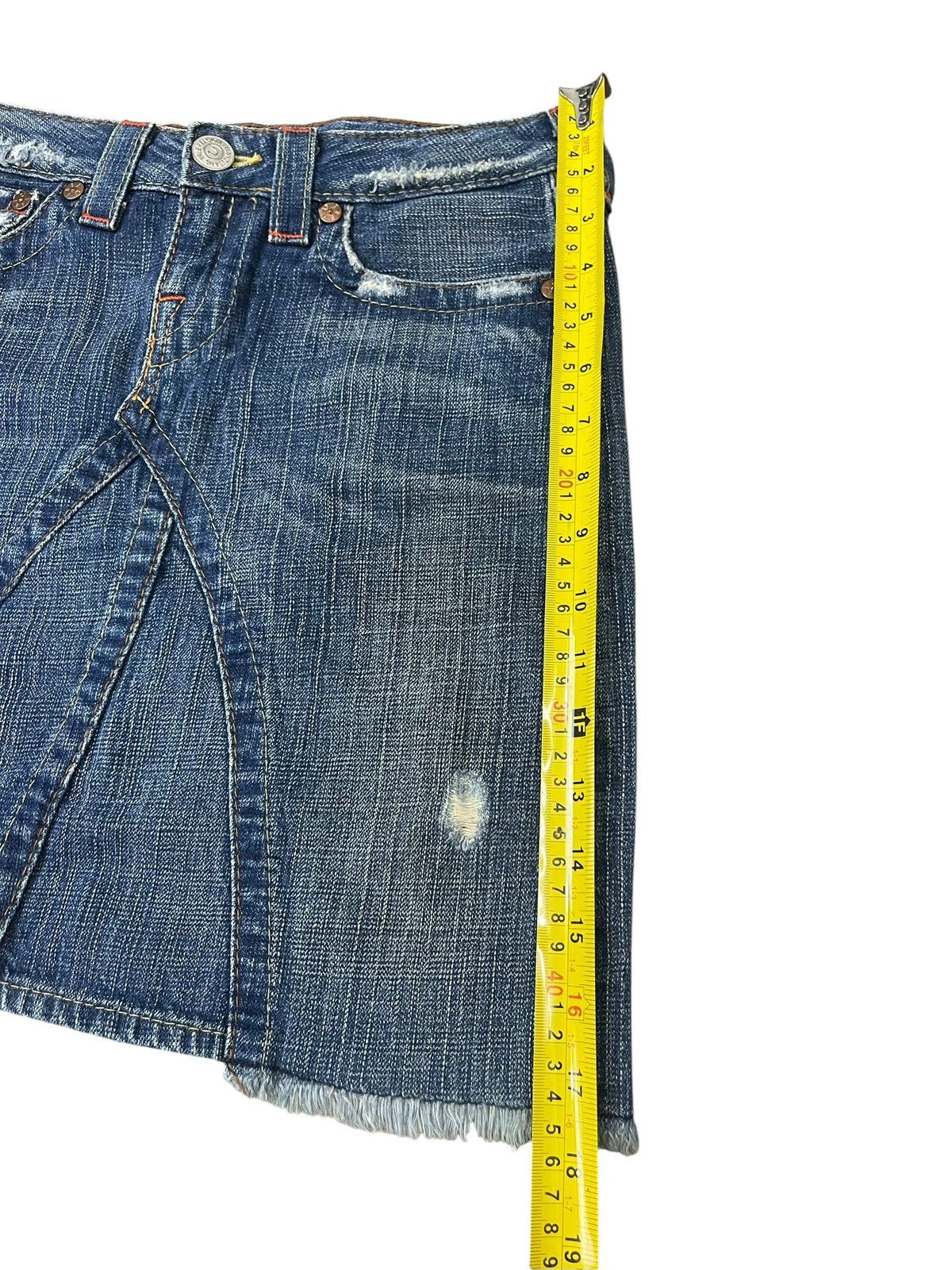 True Religion Vintage True Religion Distressed Mini Skirt Streetwear Size 26" / US 2 / IT 38 - 7 Thumbnail