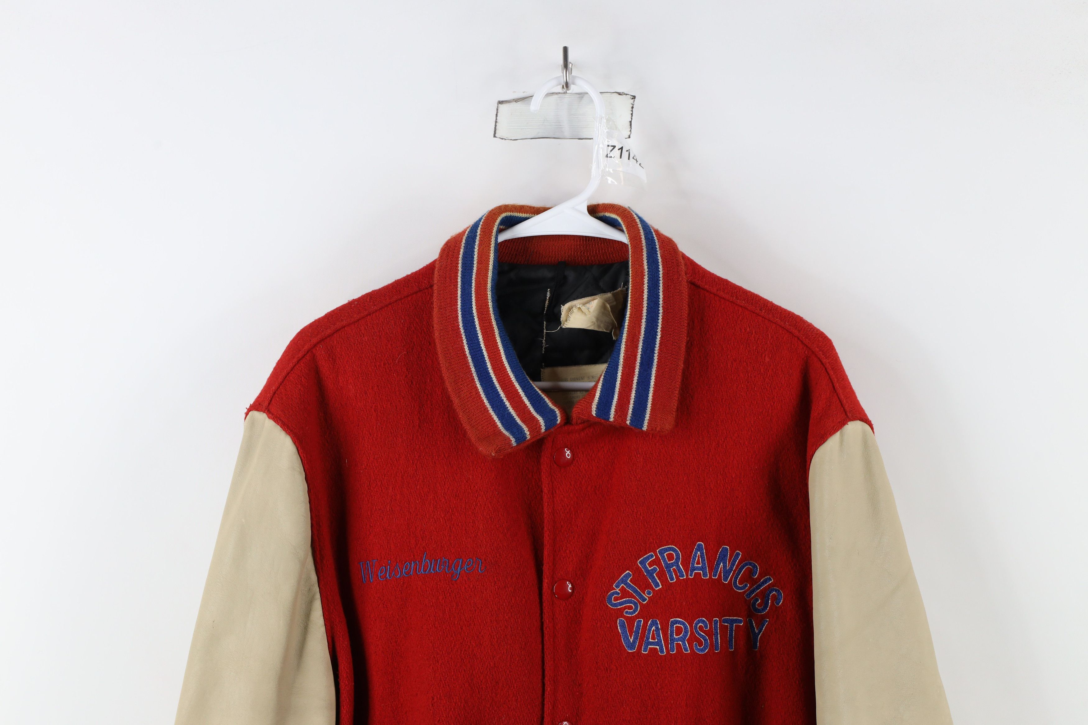 Vintage Vintage 90s Wool Leather St Francis Football Varsity Jacket Size US L / EU 52-54 / 3 - 2 Thumbnail